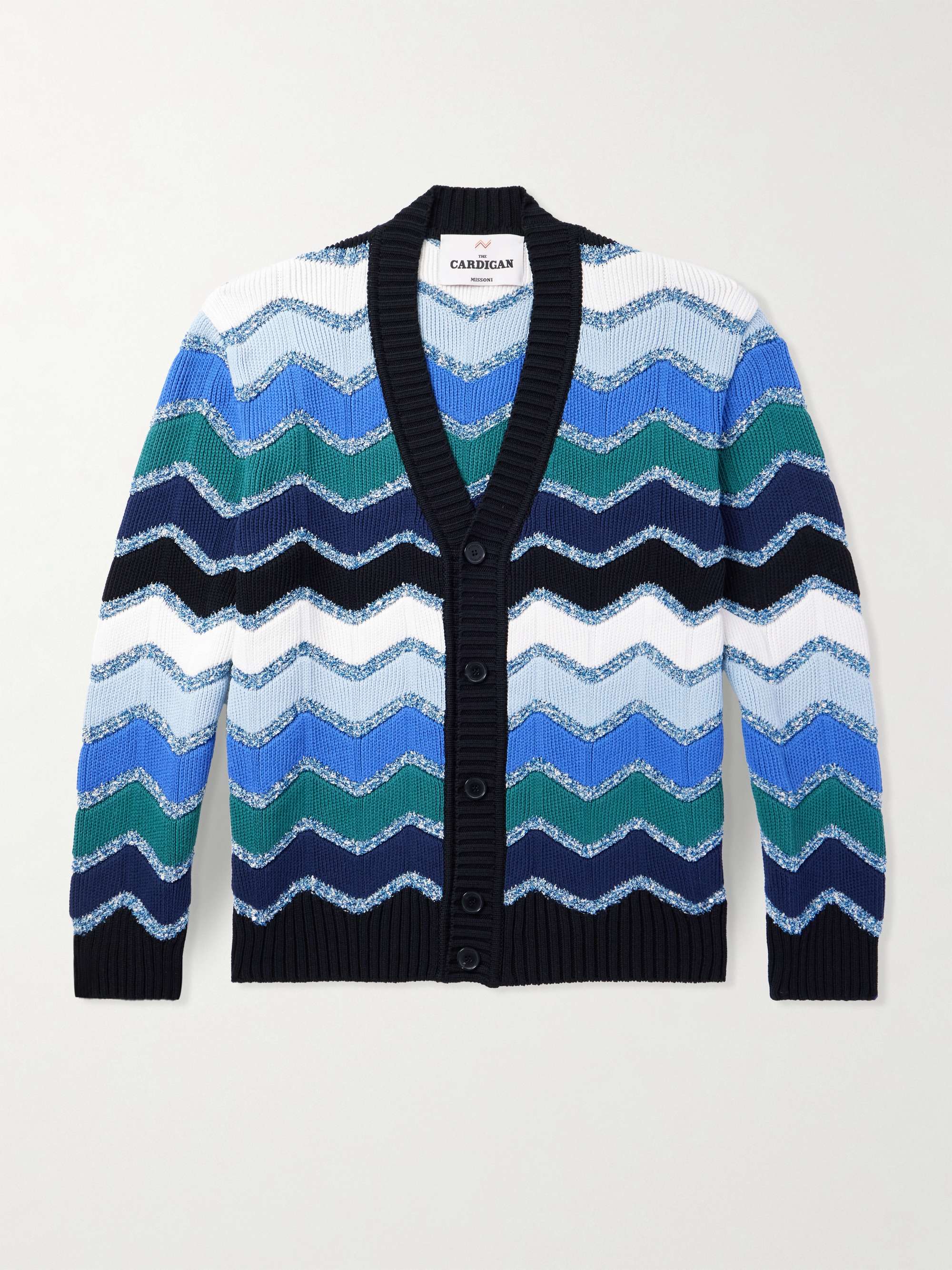 Striped Cotton-Blend Cardigan view