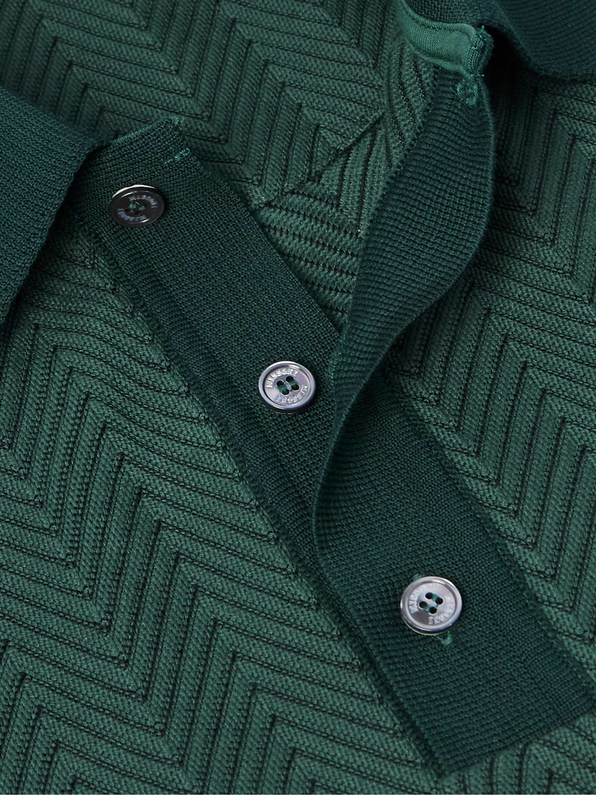 Textured Cotton-Blend Polo Shirt view