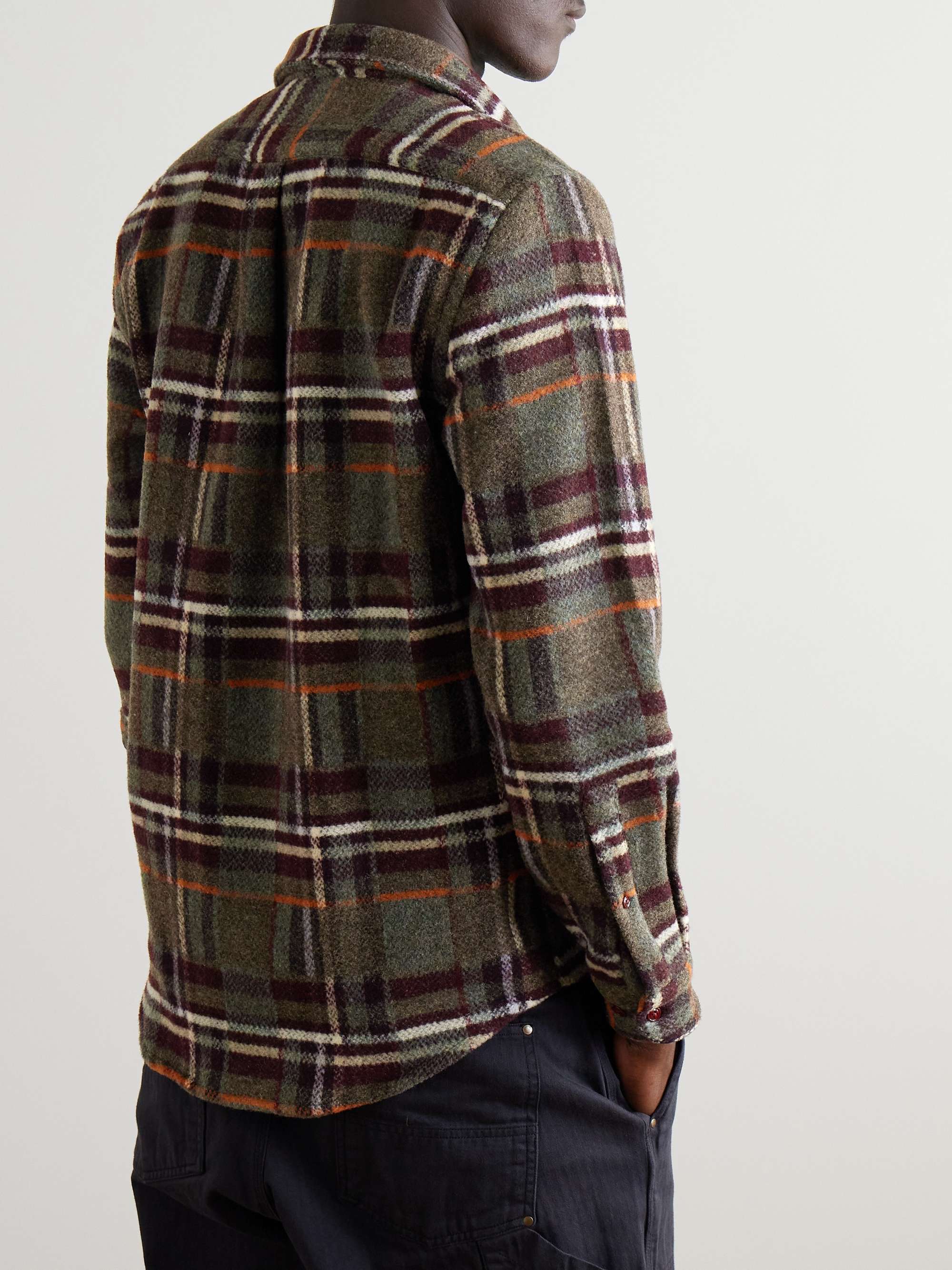 Virgo Checked Brushed-Wool Overshirt view