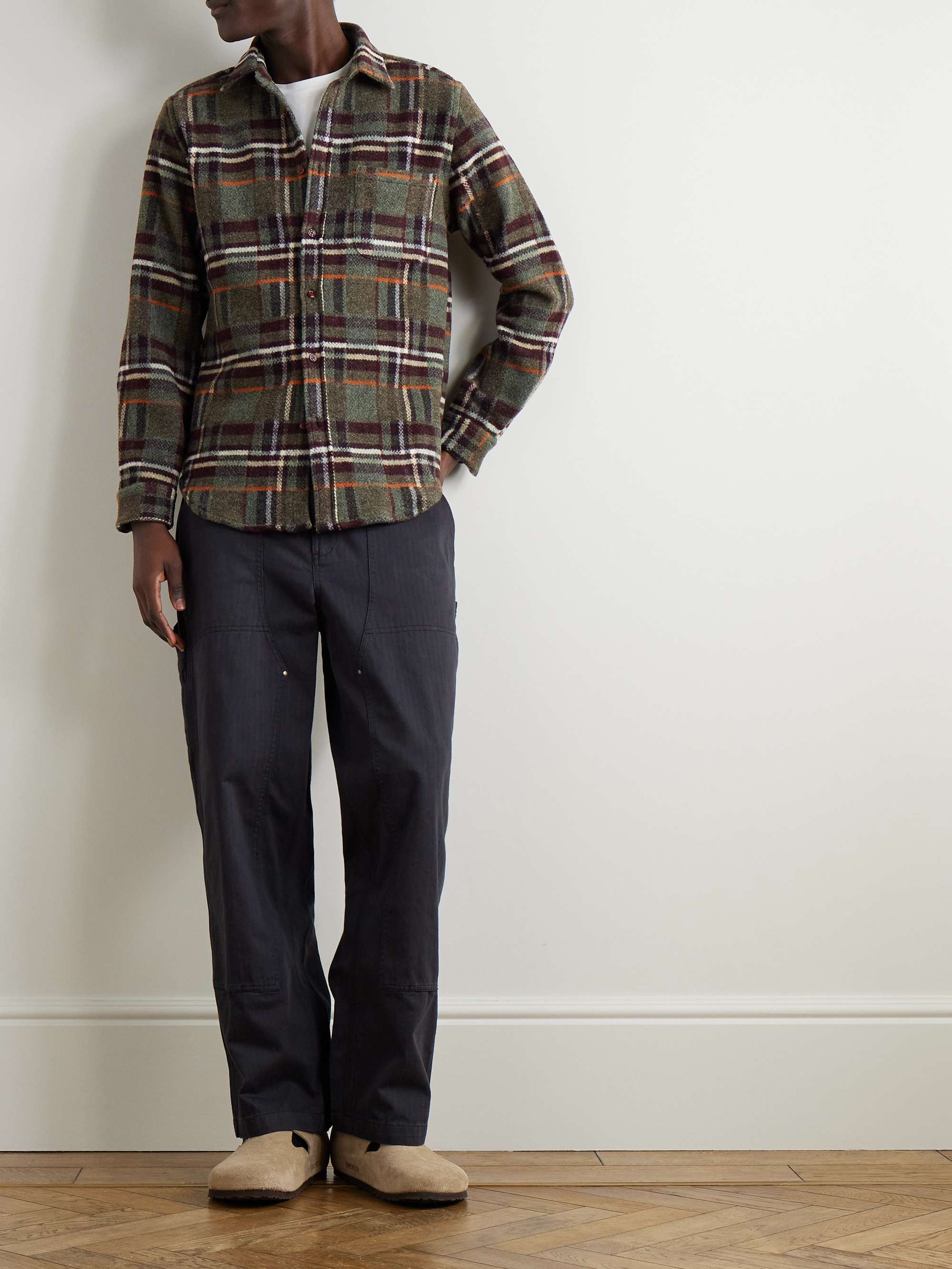 Virgo Checked Brushed-Wool Overshirt view