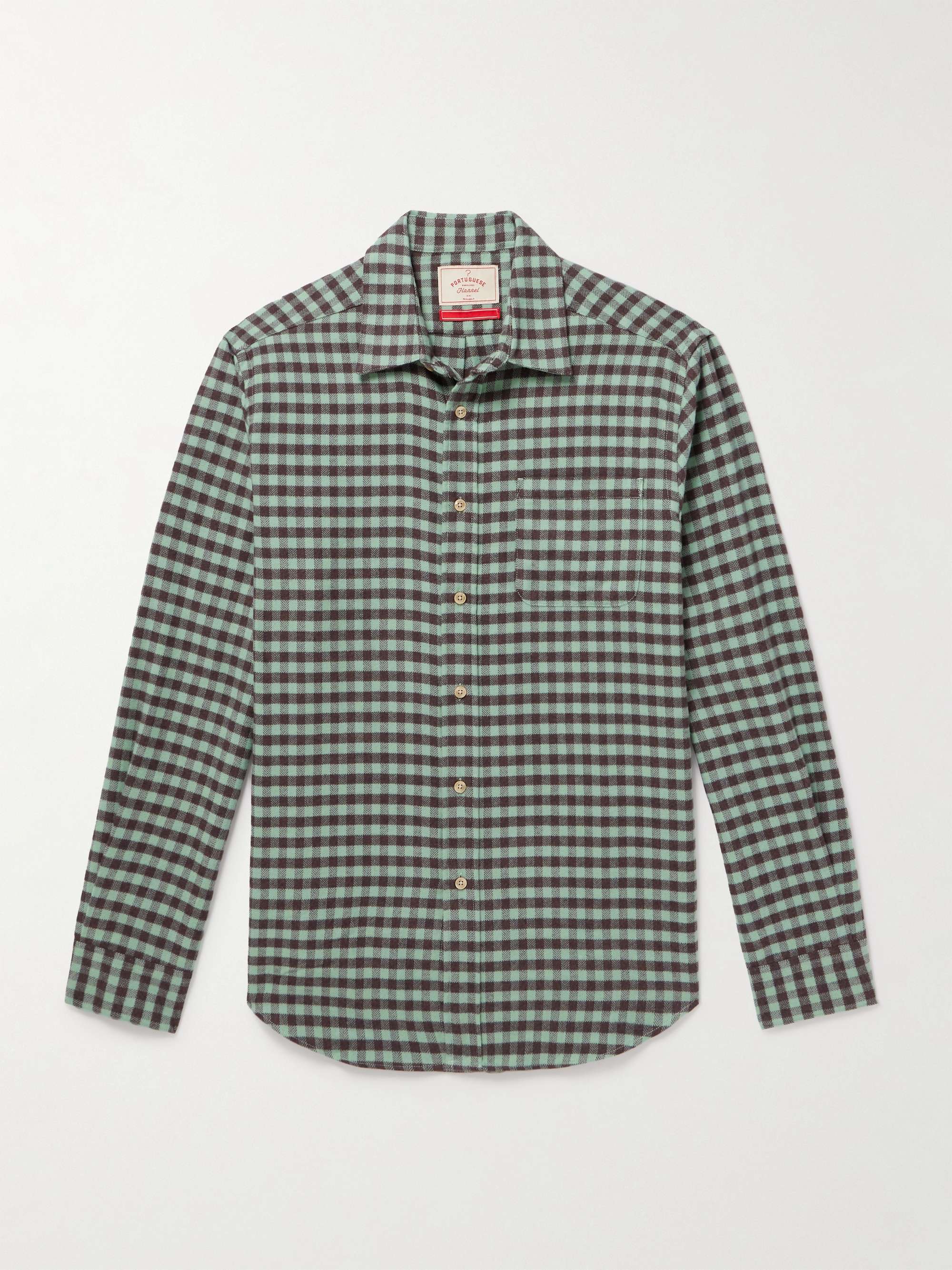 Roca Herringbone Gingham Cotton-Flannel Shirt view
