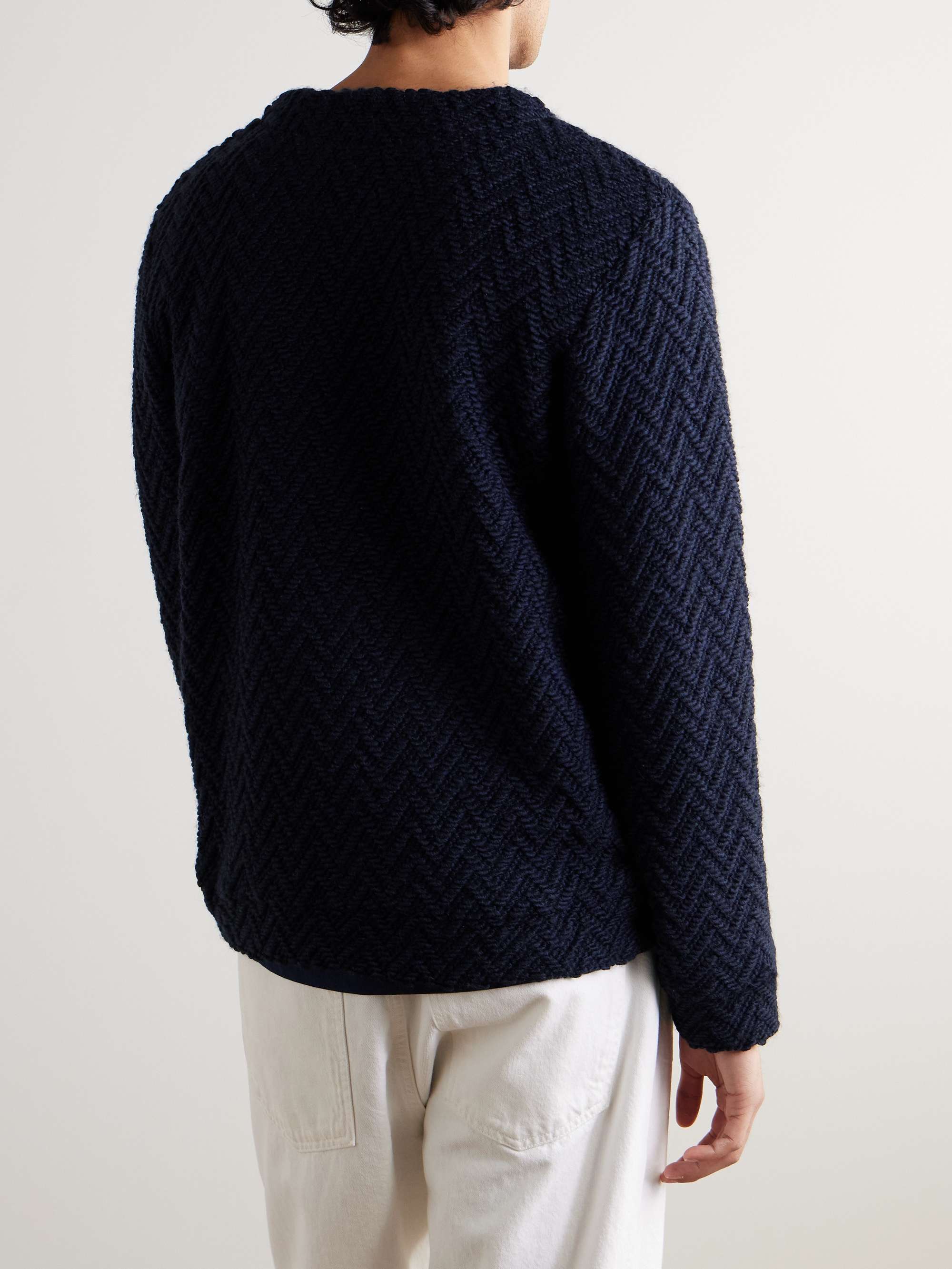 Herringbone Jacquard-Knit Cardigan view