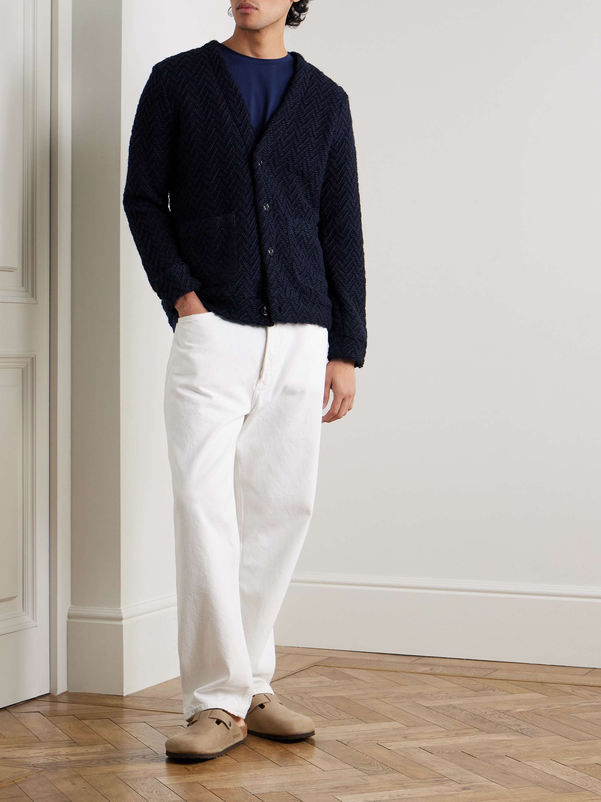 Herringbone Jacquard-Knit Cardigan view
