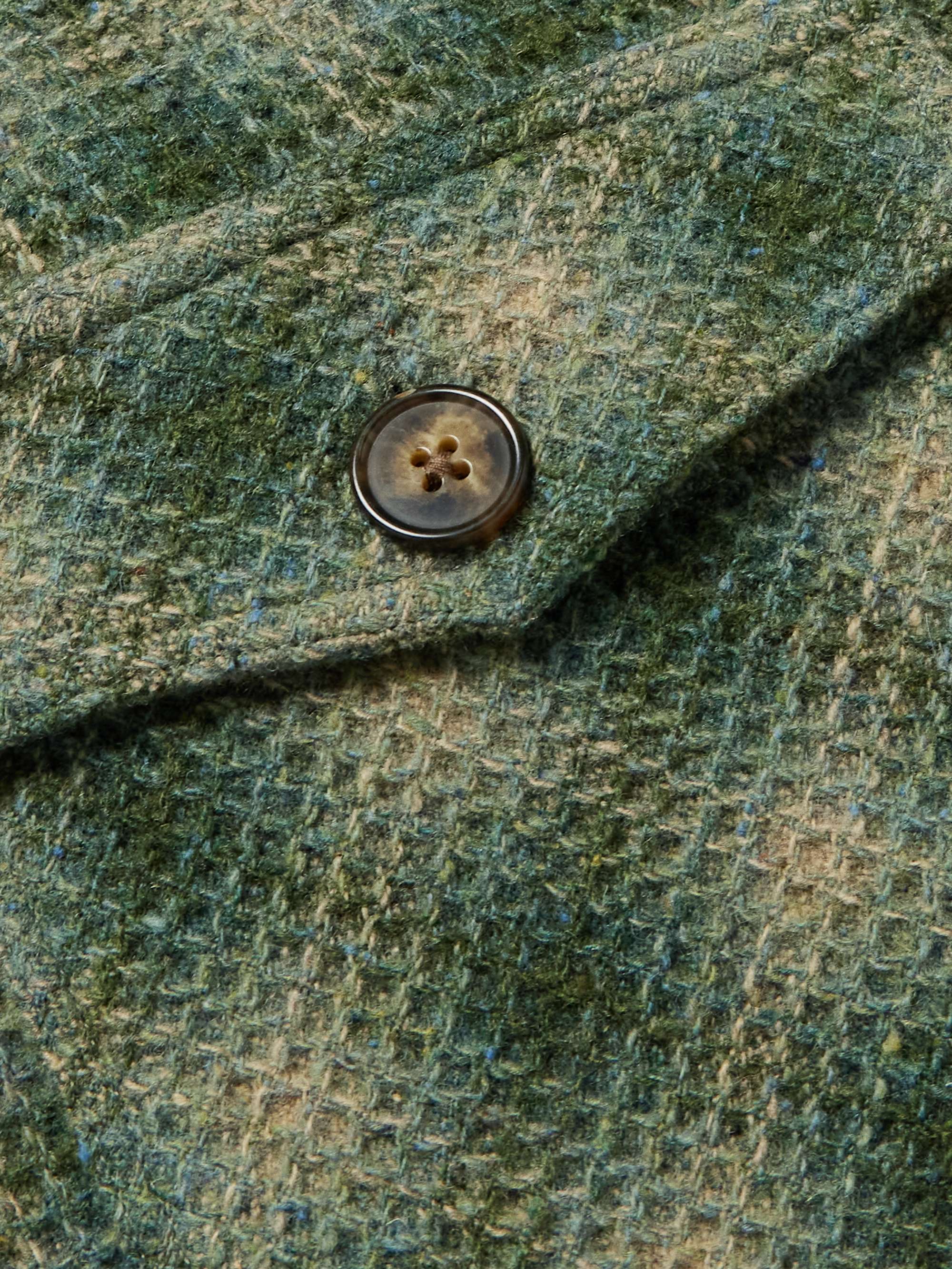 Waffle-Knit Checked Wool Overshirt view