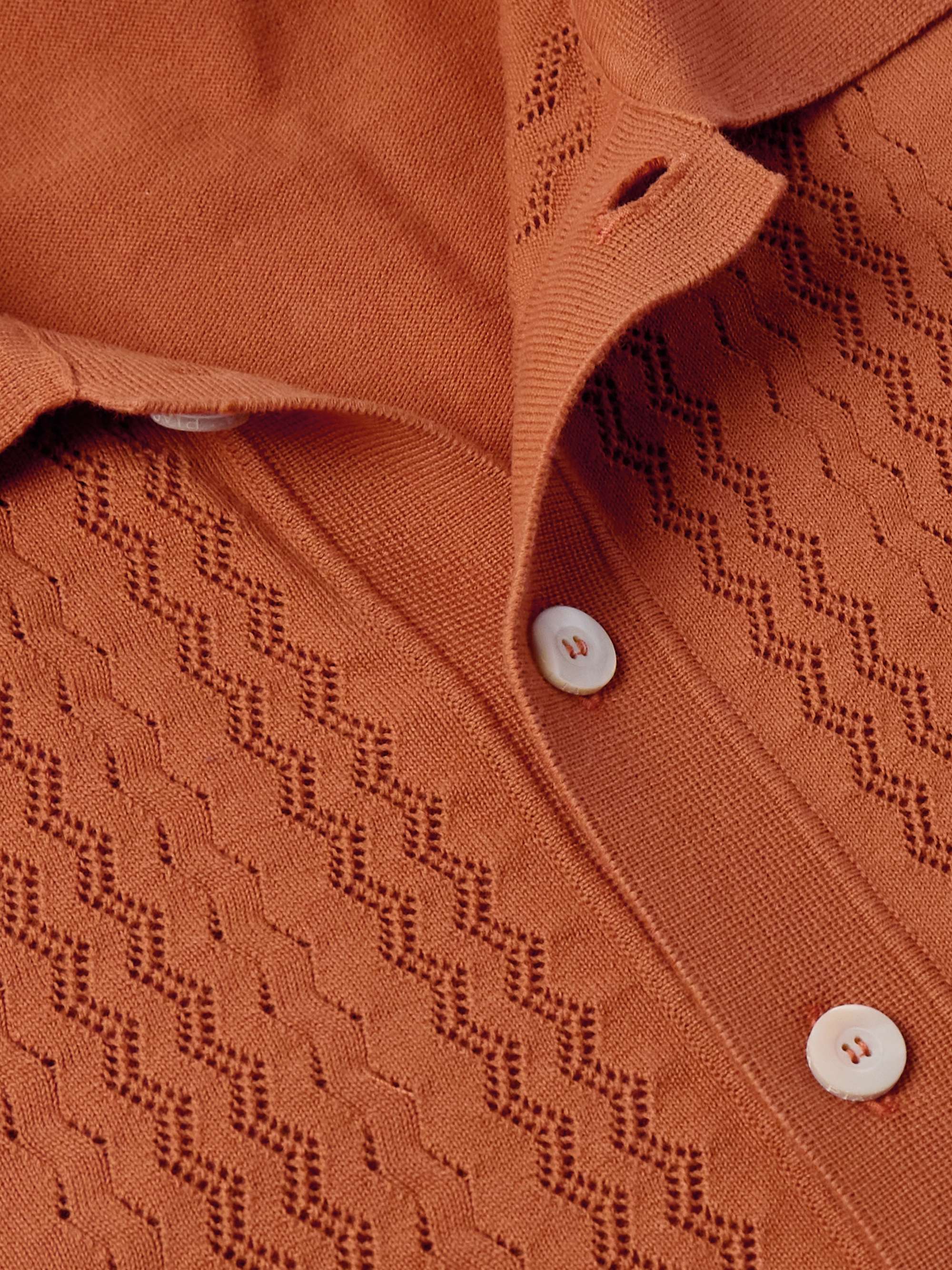 Pointelle-Knit Cotton Shirt view