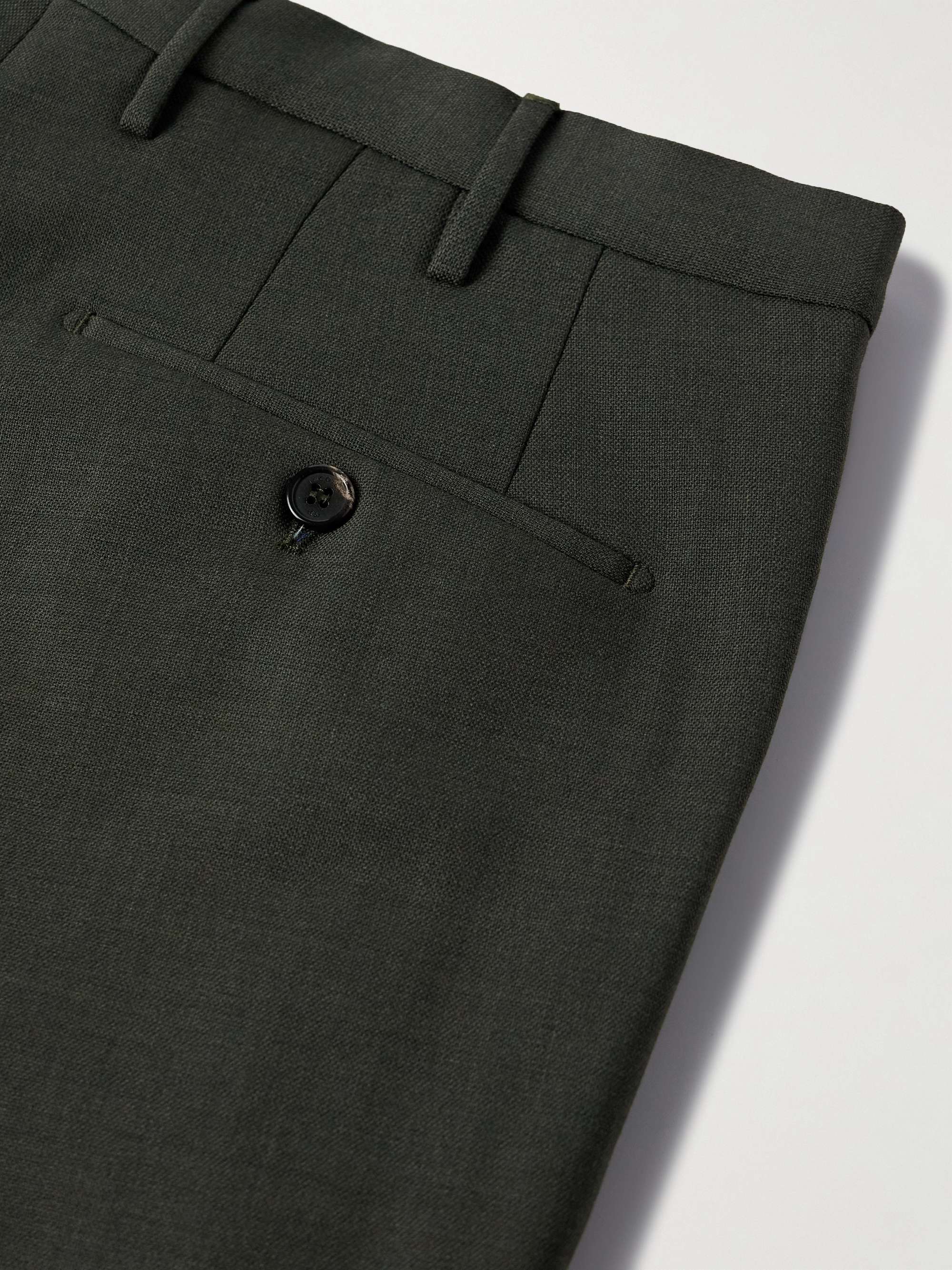 Tapered Pleated Virgin Wool-Blend Suit Trousers view