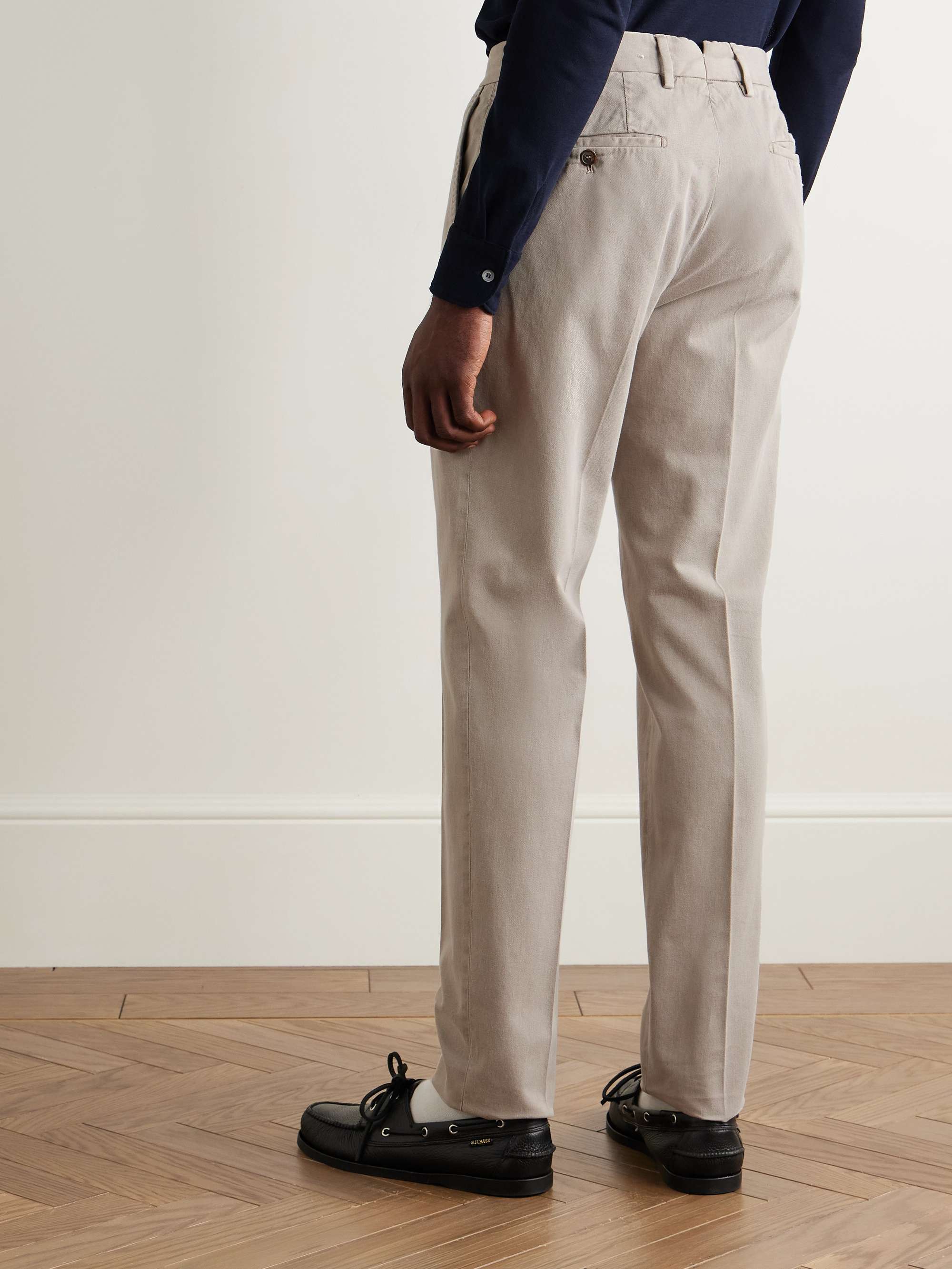 Venezia 1951 Slim-Fit Tapered Cotton-Twill Trousers view