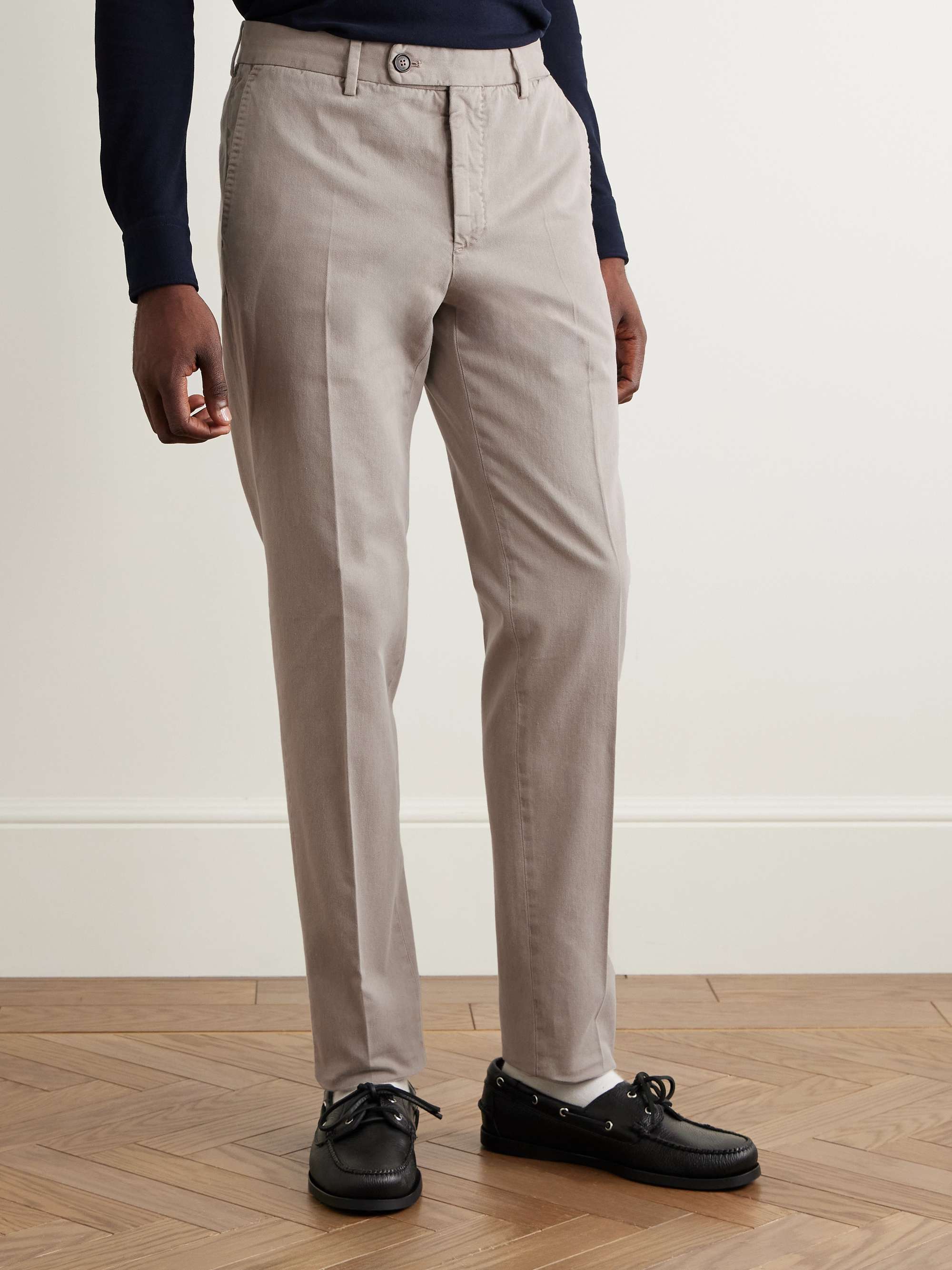 Venezia 1951 Slim-Fit Tapered Cotton-Twill Trousers view