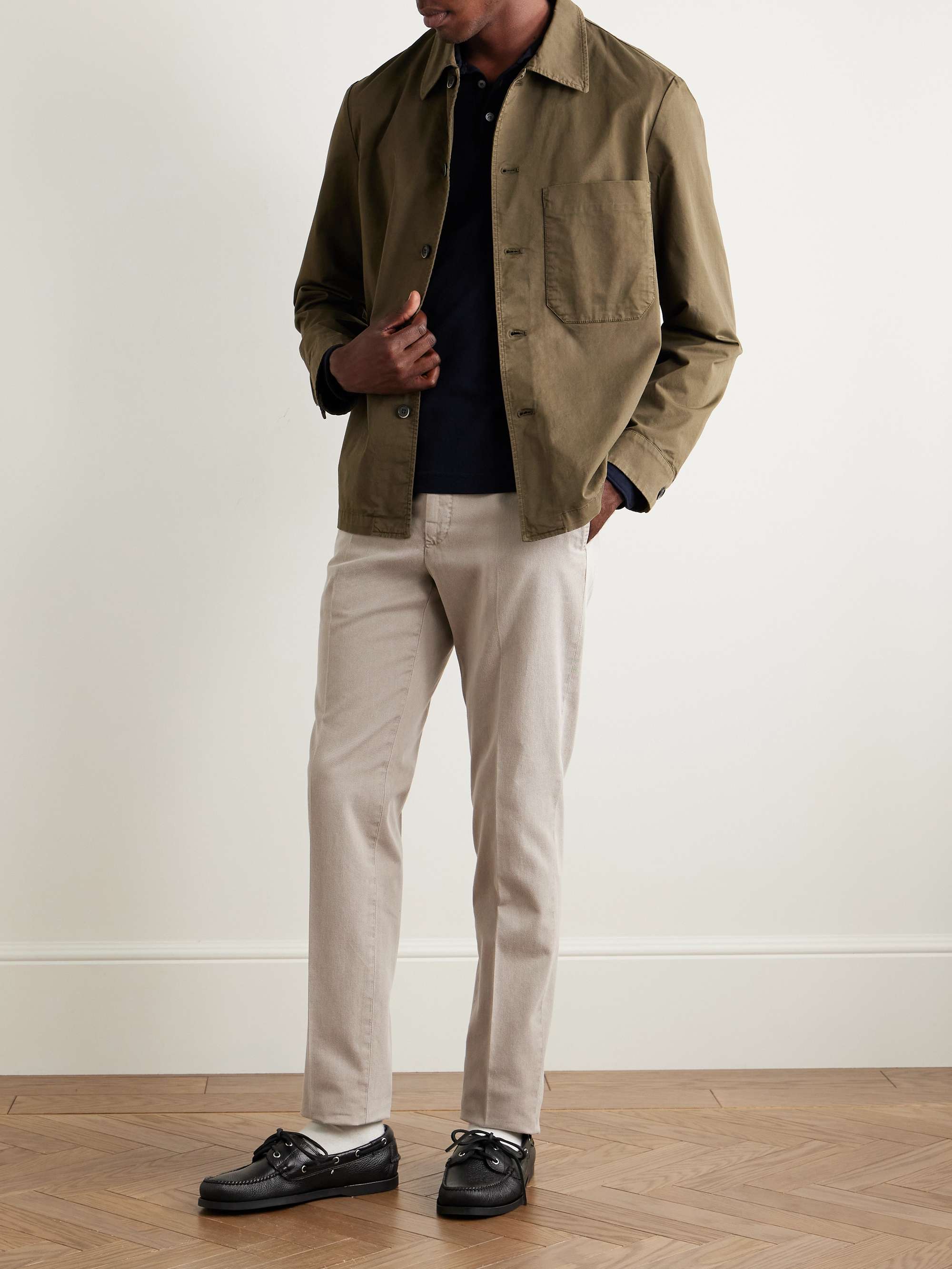 Venezia 1951 Slim-Fit Tapered Cotton-Twill Trousers view