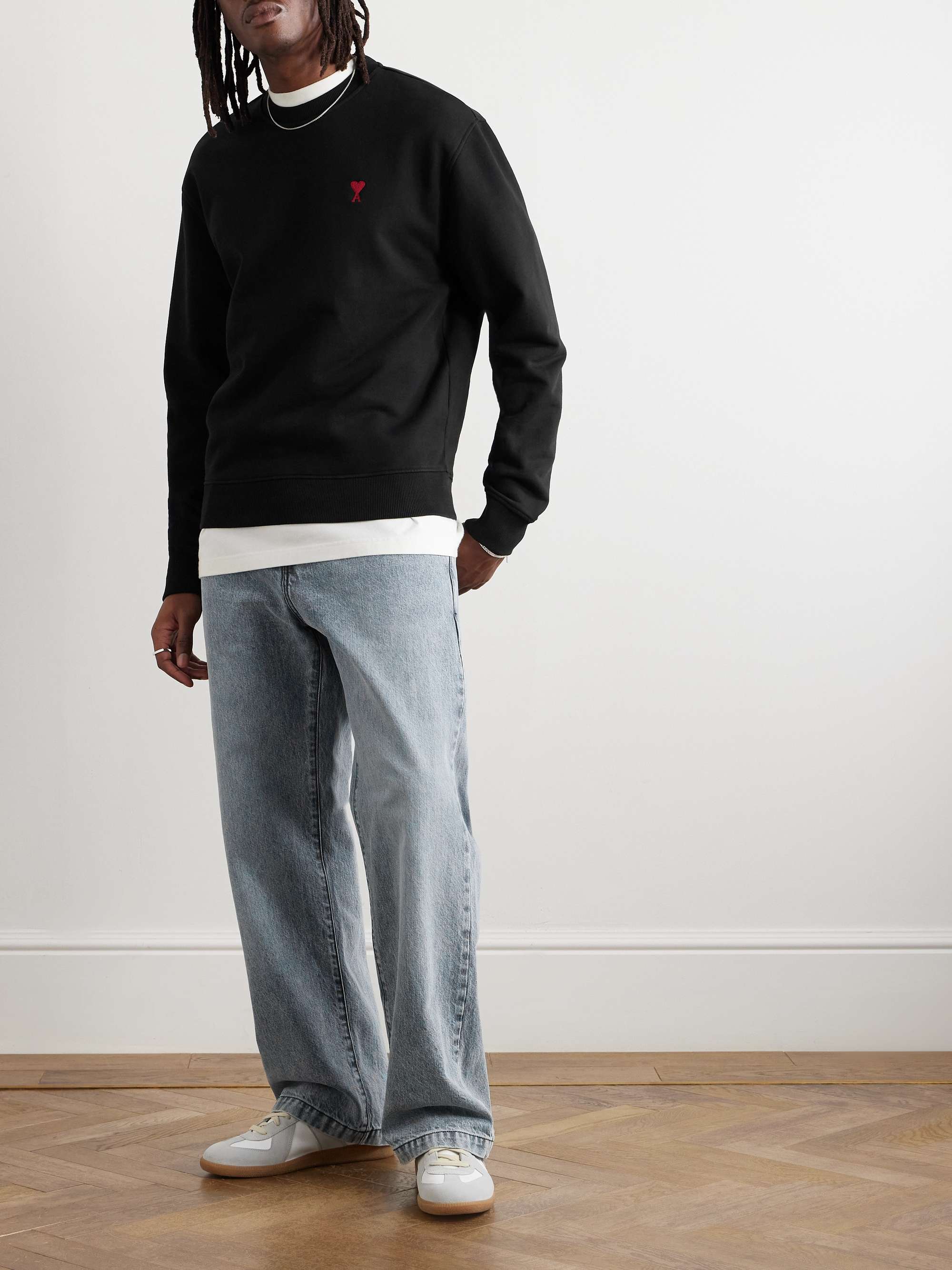Ami de Coeur Logo-Embroidered Cotton-Blend Jersey Sweatshirt view