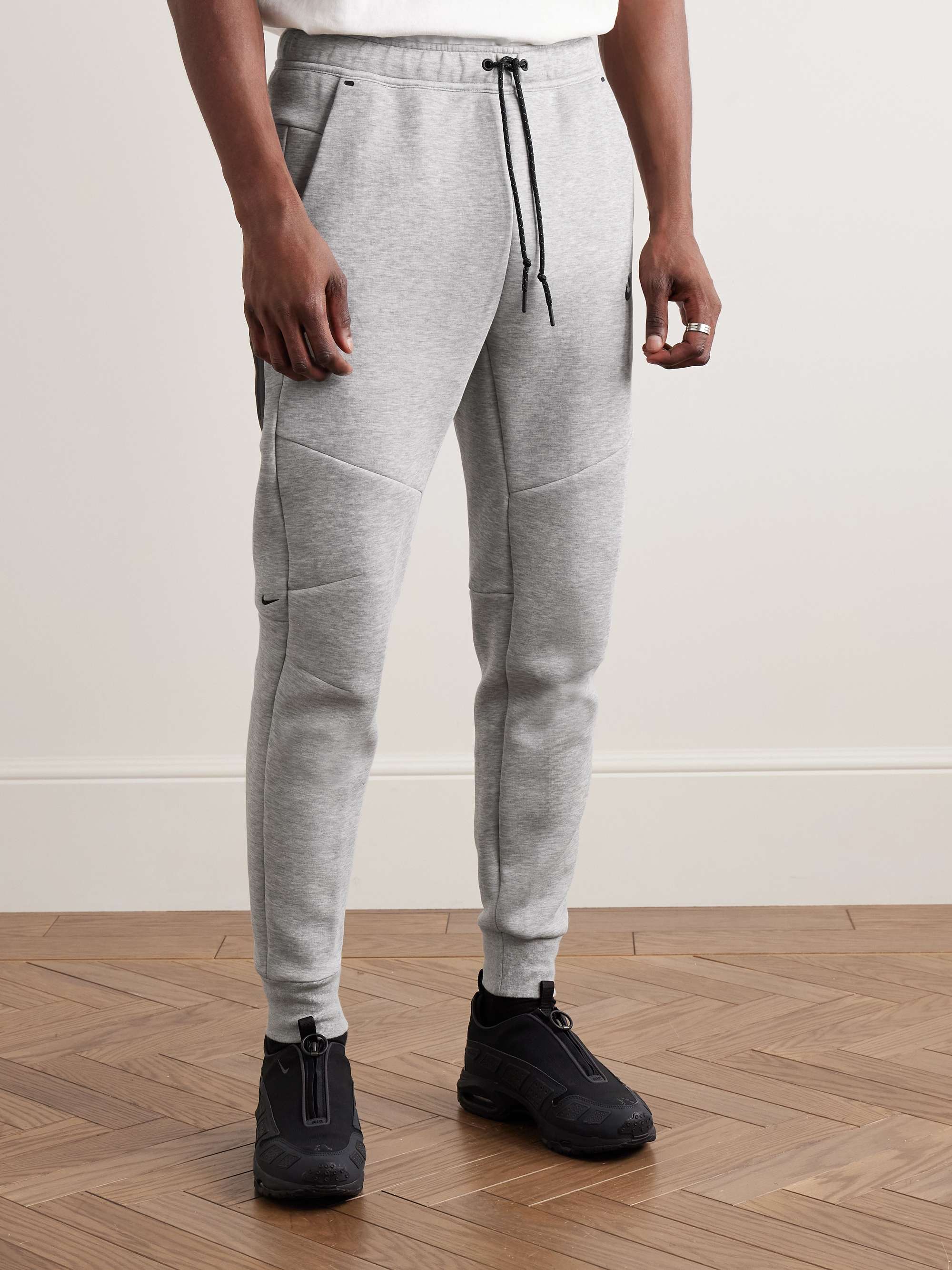 Slim-Fit Tapered Logo-Print Cotton-Blend Tech Fleece Sweatpants view