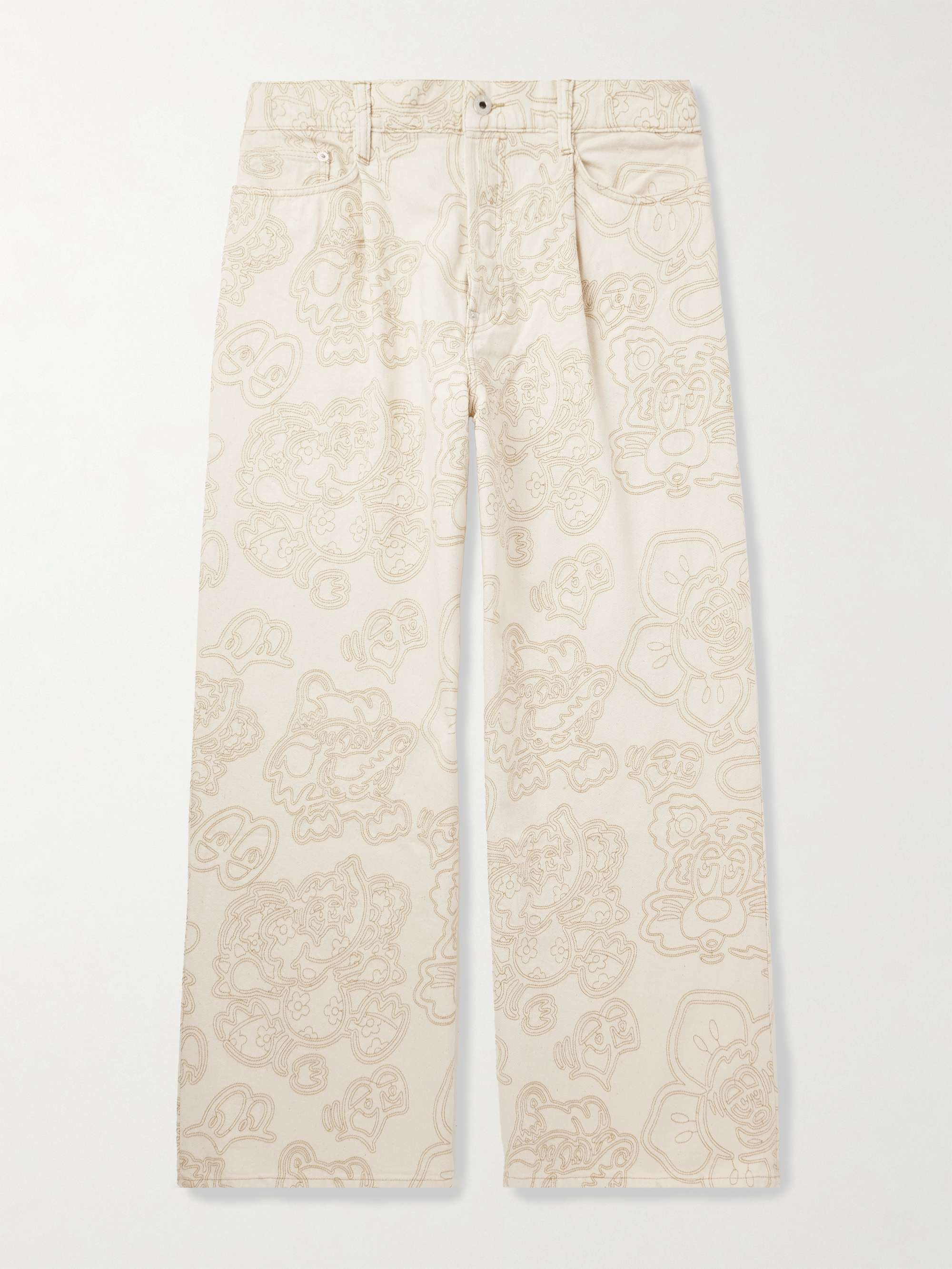 + Verdy Wide-Leg Pleated Embroidered Jeans view