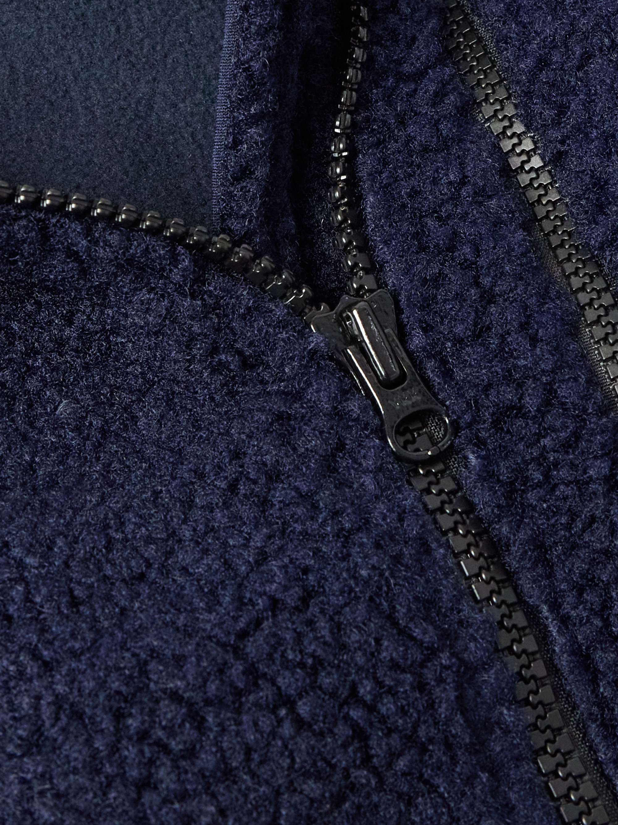 Logo-Embroidered Panelled Fleece Jacket view