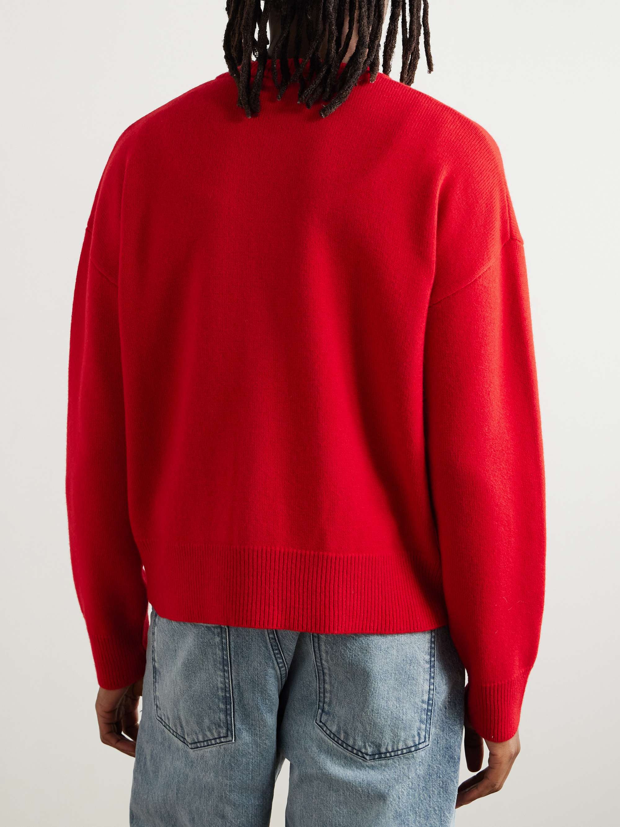 Logo-Embroidered Wool and Cashmere-Blend Cardigan view