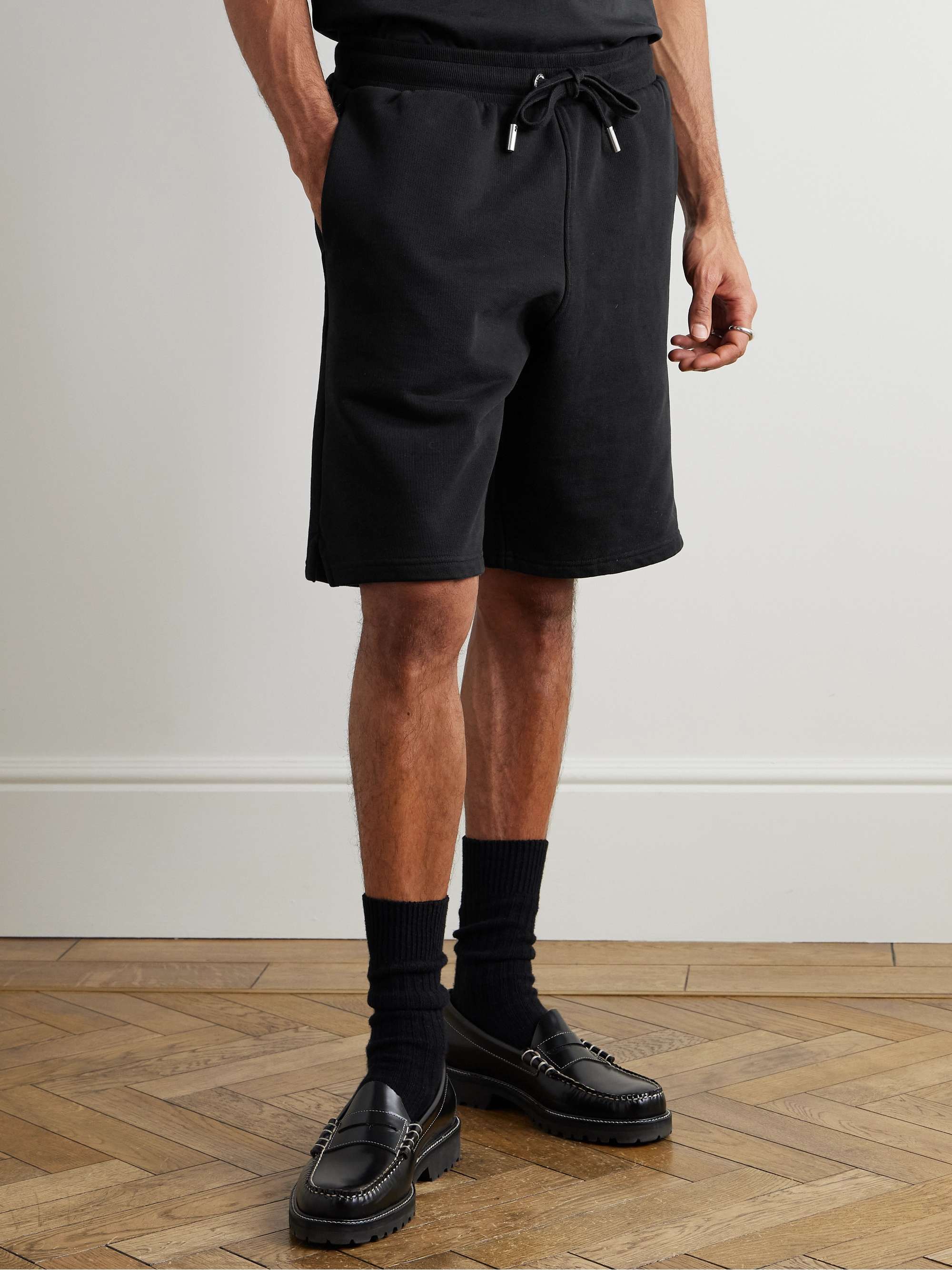 ADC Wide-Leg Organic Cotton-Jersey Drawstring Shorts view