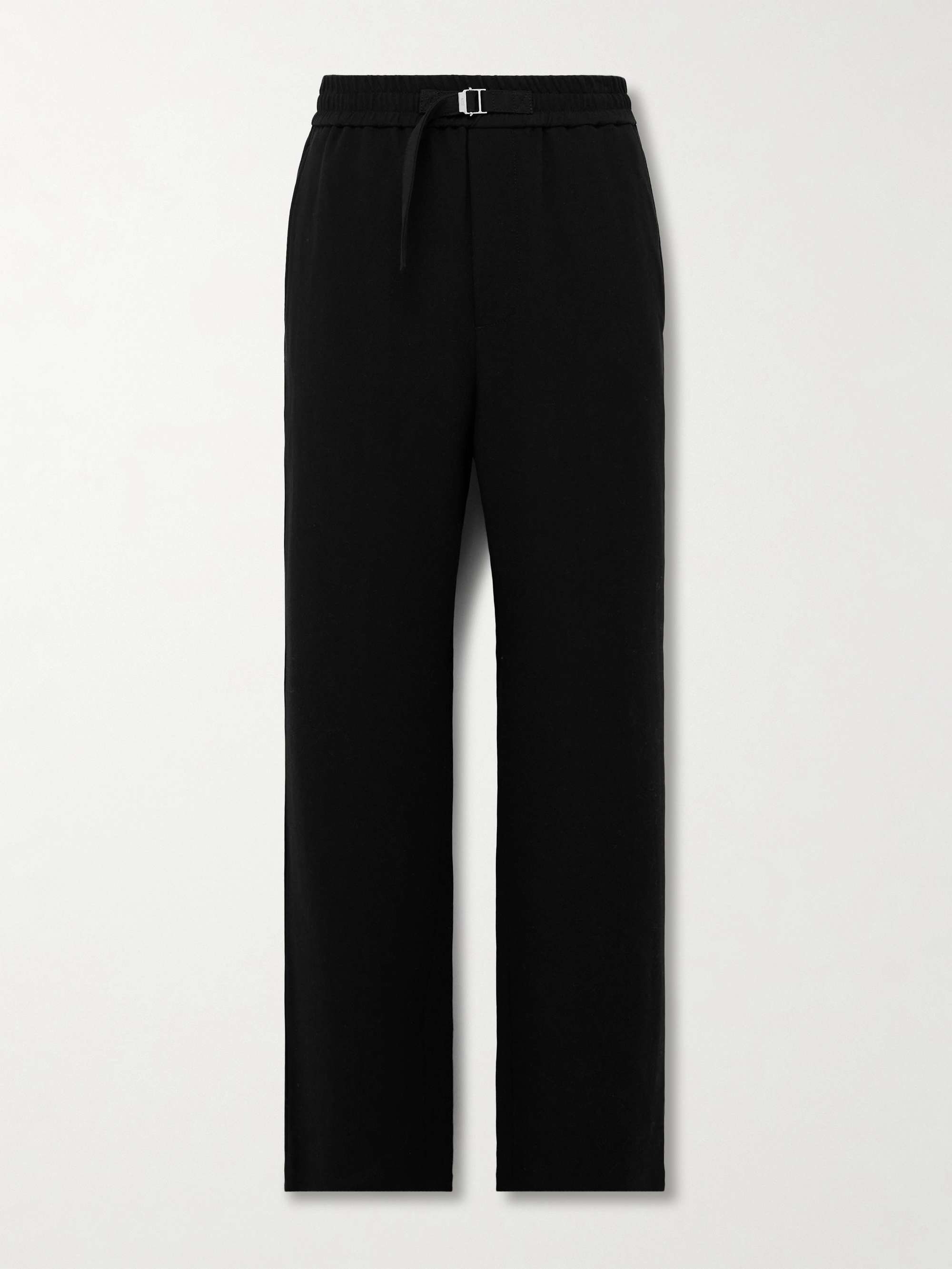 Flared Belted Cotton-Twill Trousers view