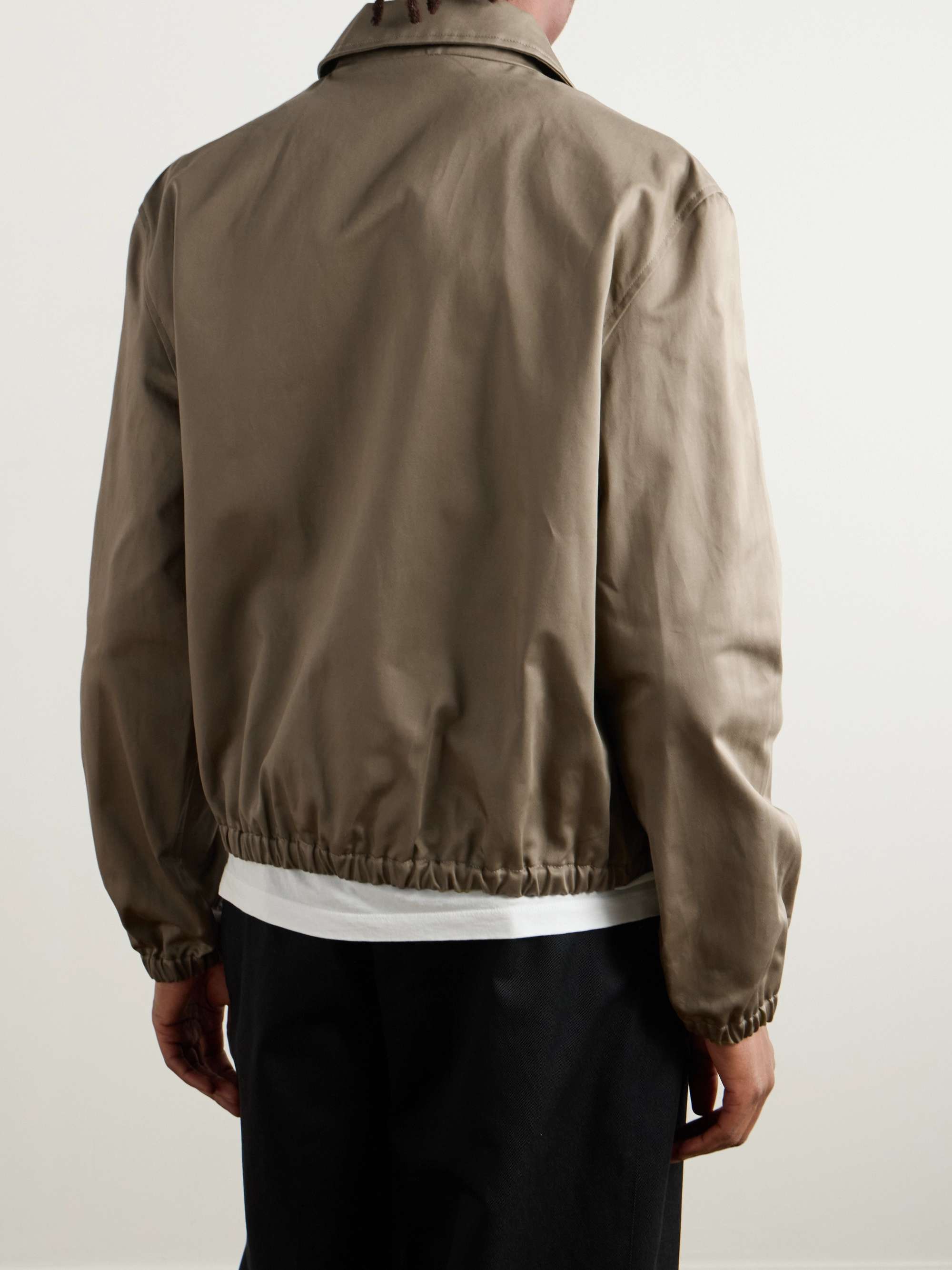 Logo-Embroidered Cotton-Gabardine Blouson Jacket view