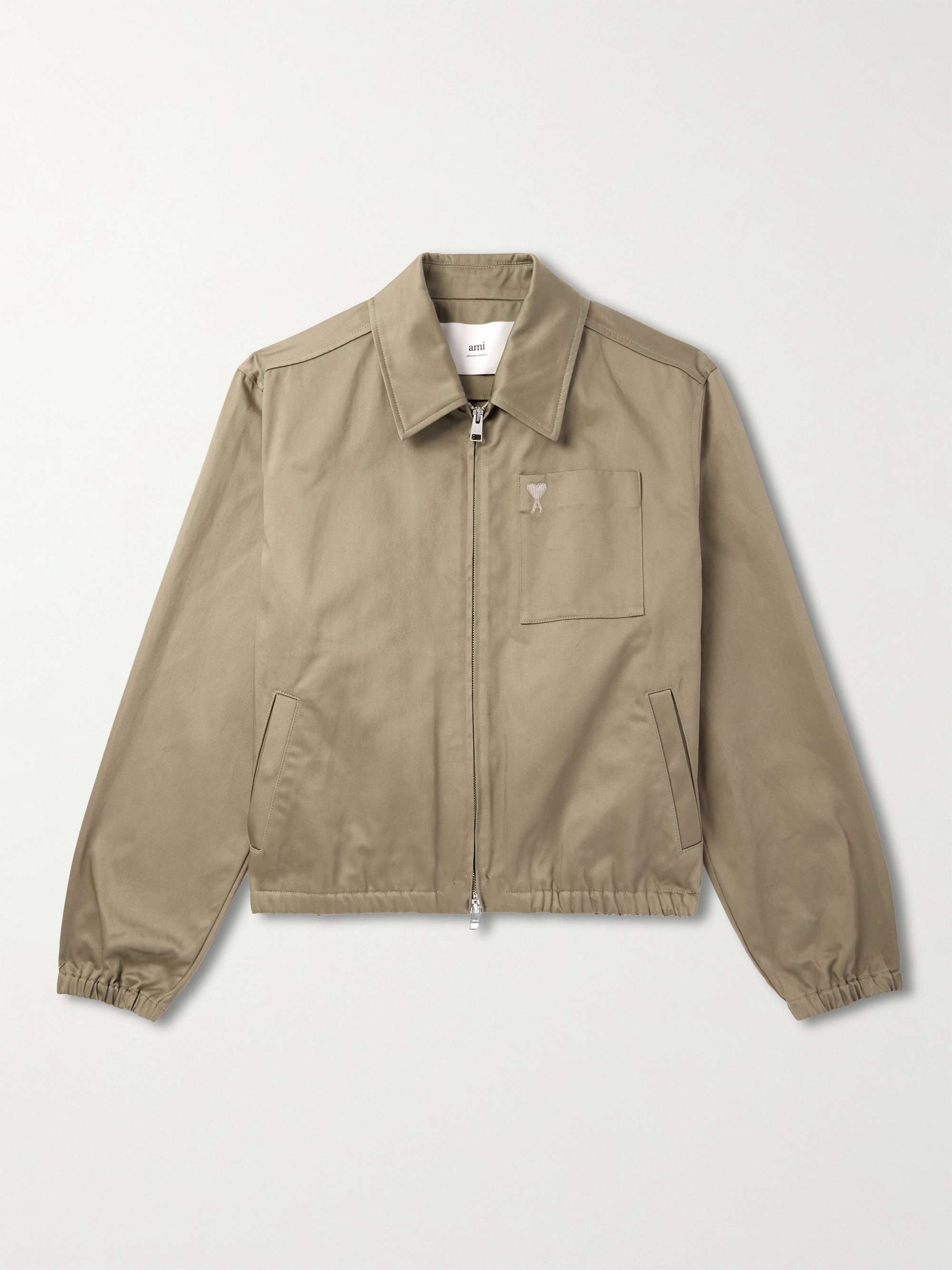 Logo-Embroidered Cotton-Gabardine Blouson Jacket view