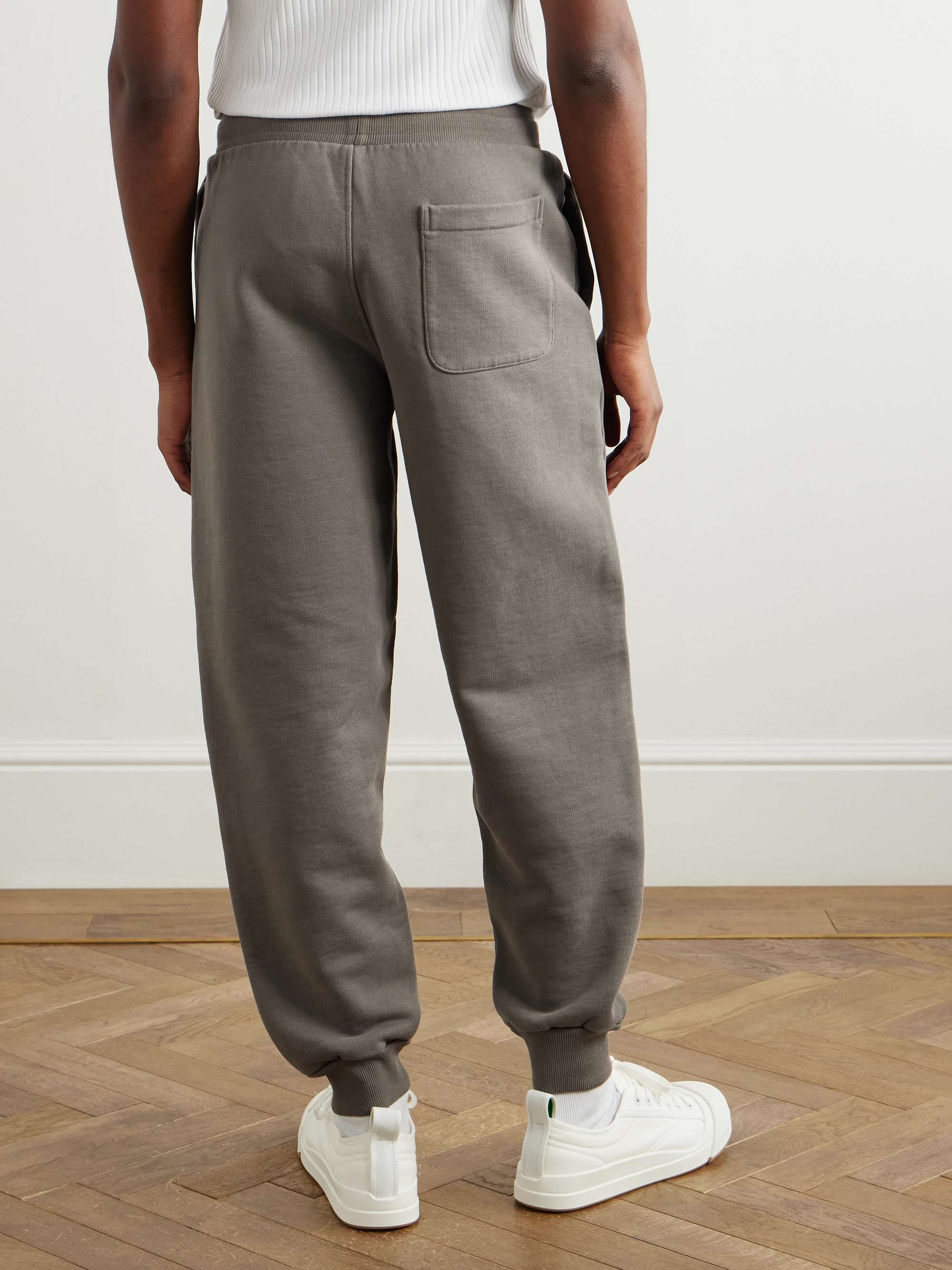 Tapered Logo-Embroidered Organic Cotton-Jersey Sweatpants view