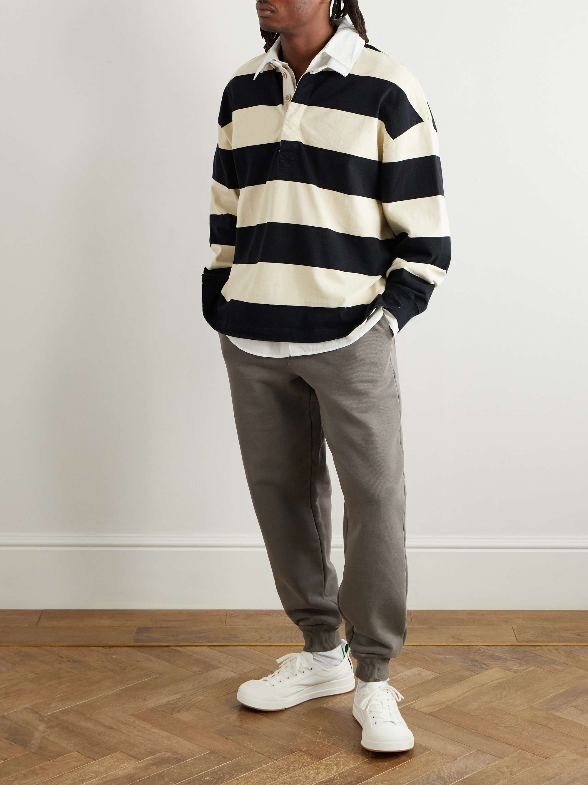 Tapered Logo-Embroidered Organic Cotton-Jersey Sweatpants view