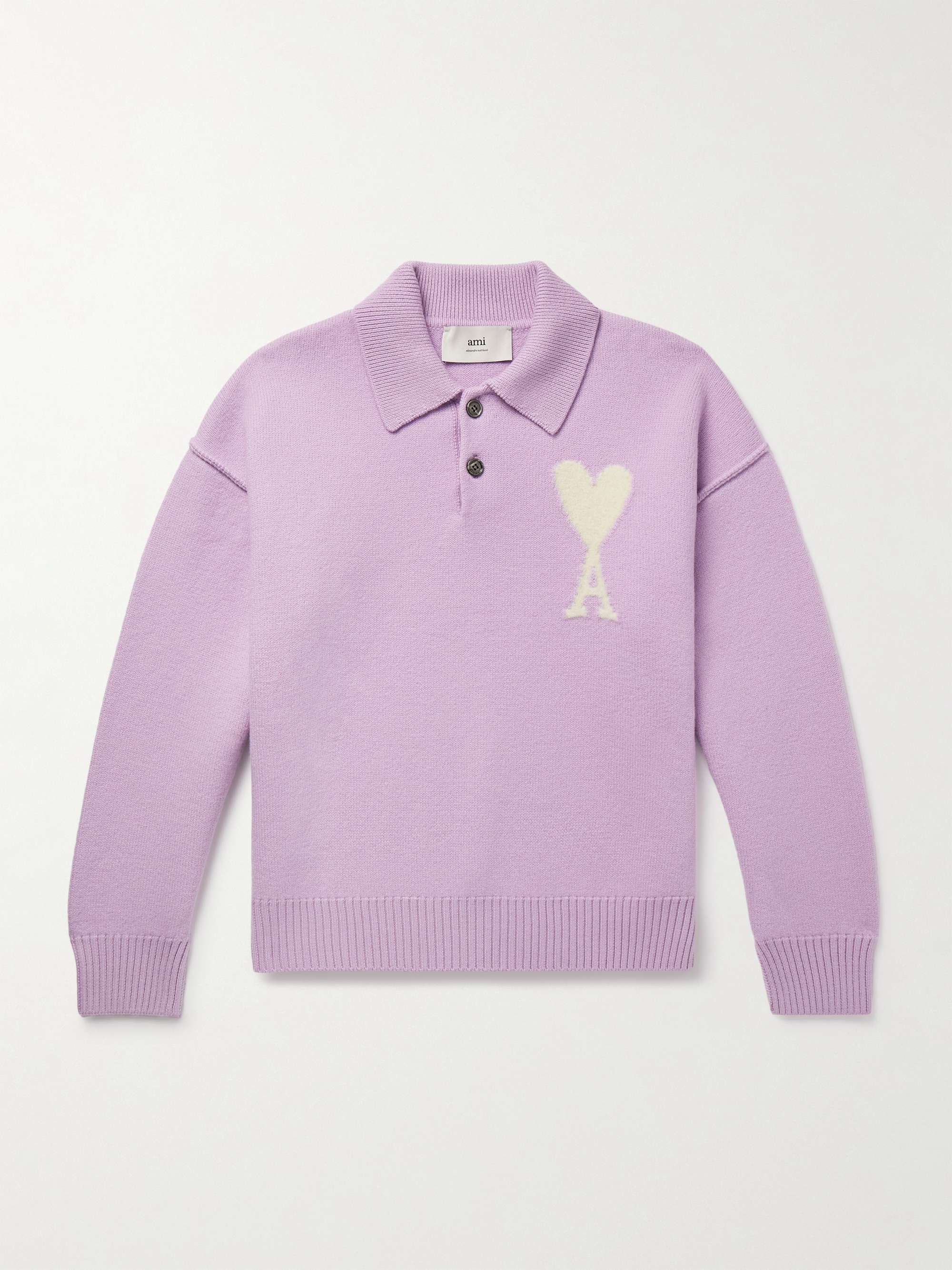 Logo-Intarsia Virgin Wool Polo Shirt view