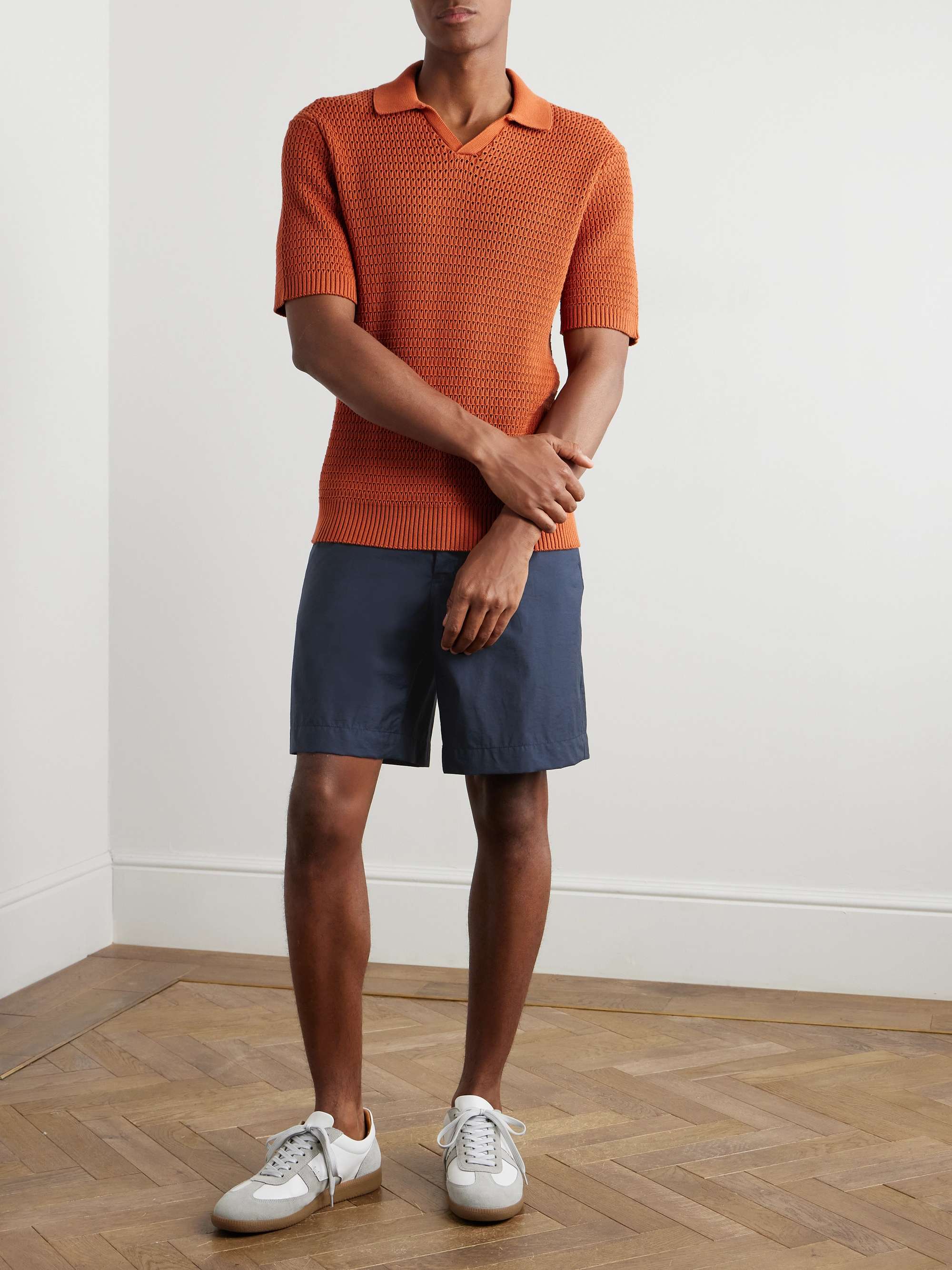Teknosartorial Wide-Leg Cotton-Blend Shorts view