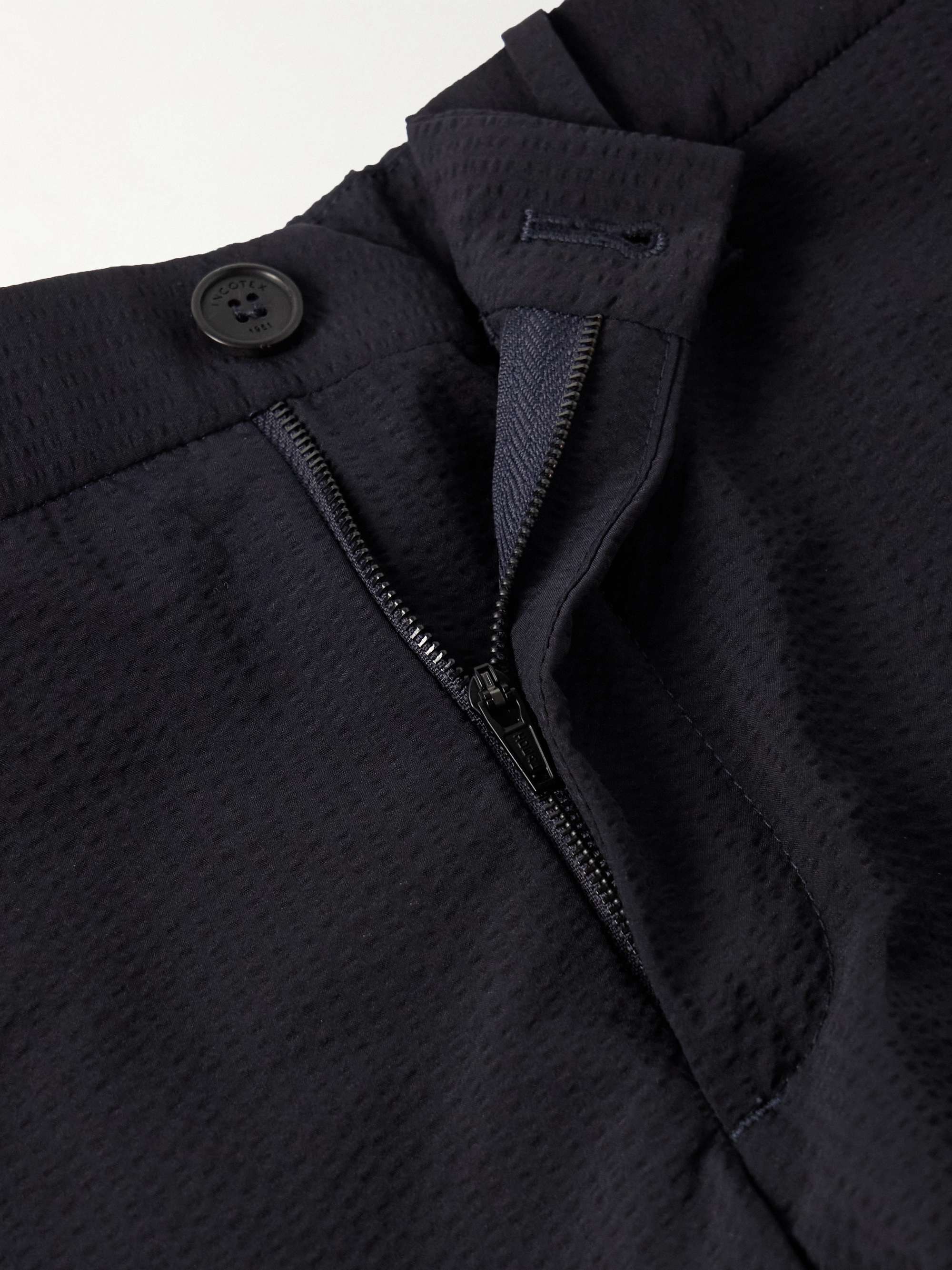 Teknosartorial Slim-Fit Stretch-Seersucker Trousers view