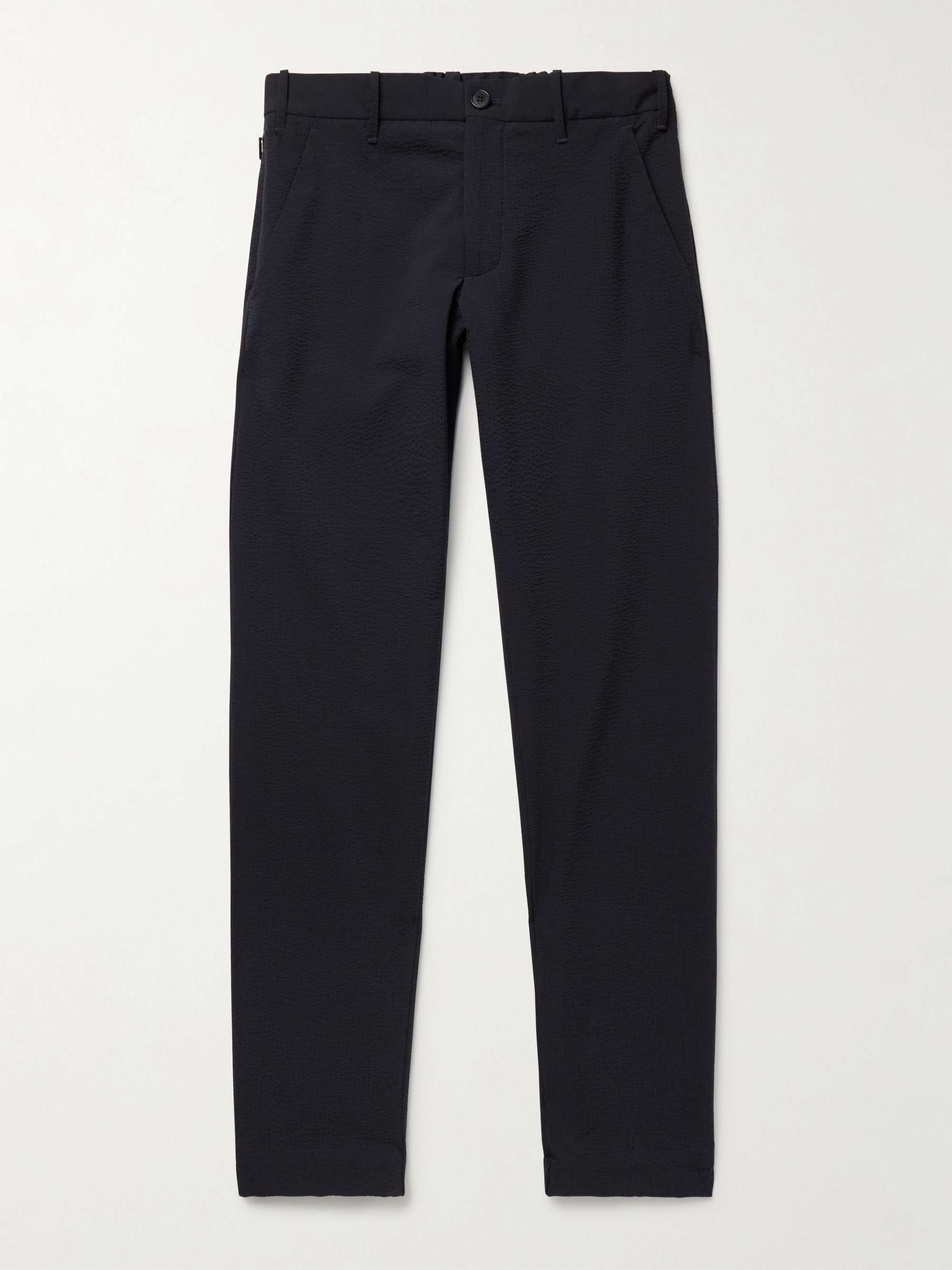 Teknosartorial Slim-Fit Stretch-Seersucker Trousers view