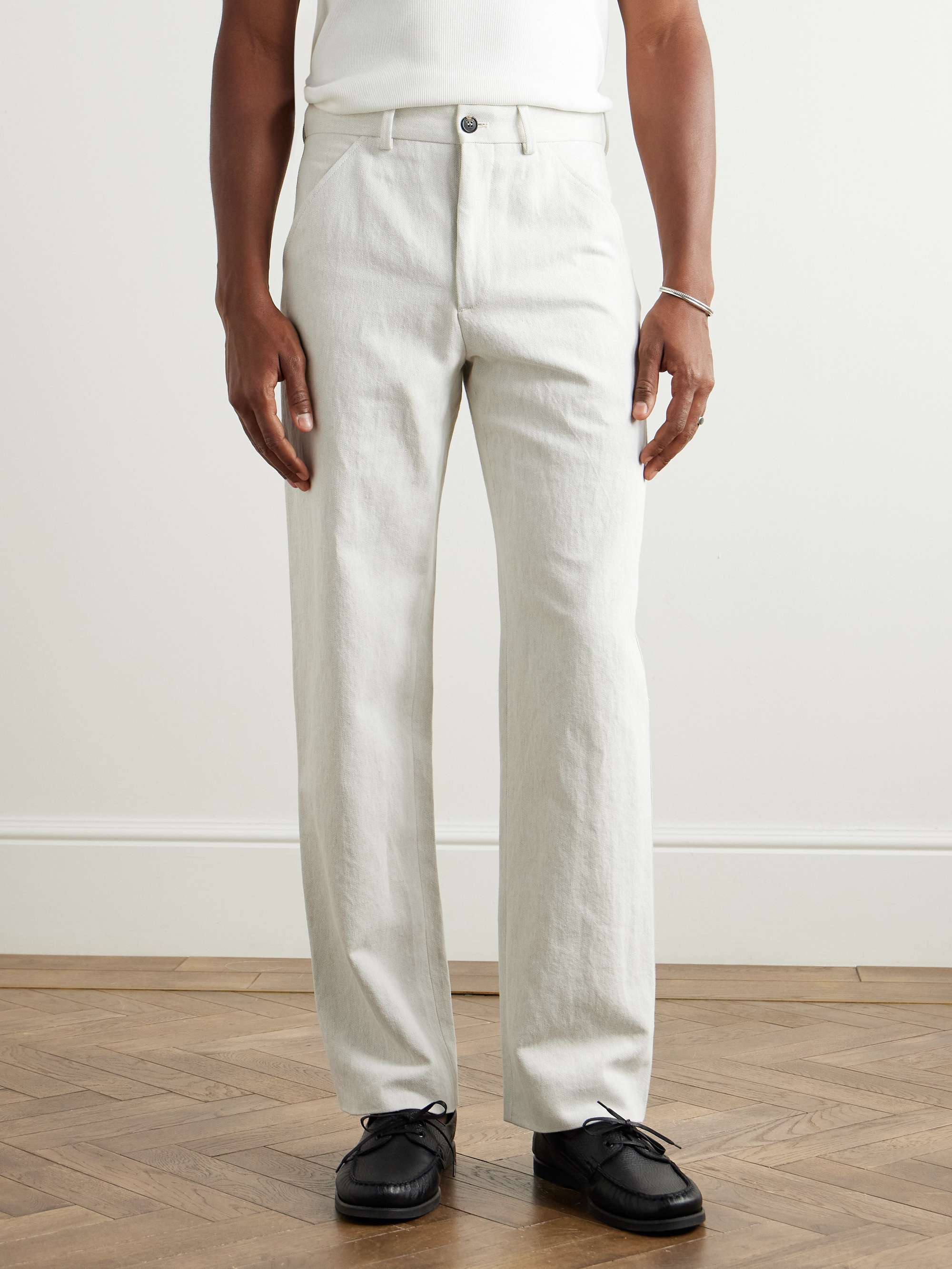 Venezia 1951 Straight-Leg Cotton and Linen-Blend Twill Trousers view
