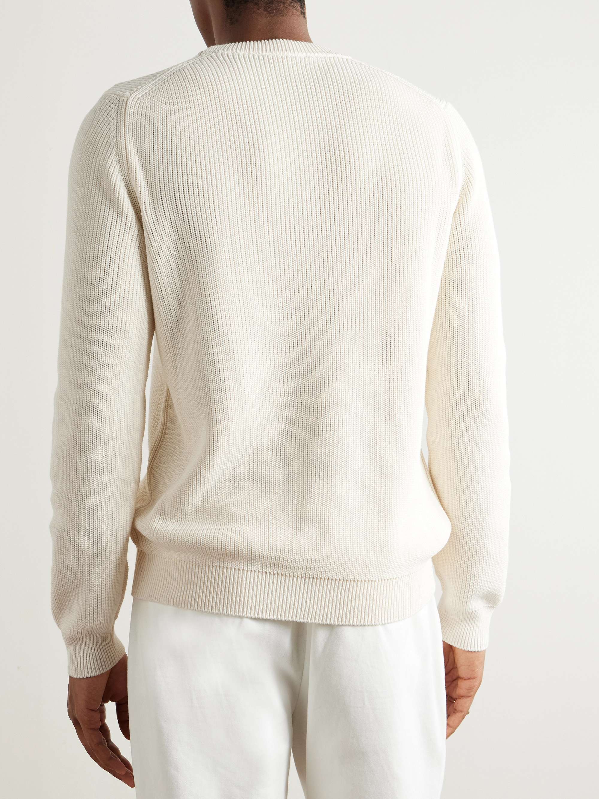 Zanone Ribbed Cotton-Crêpe Sweater view
