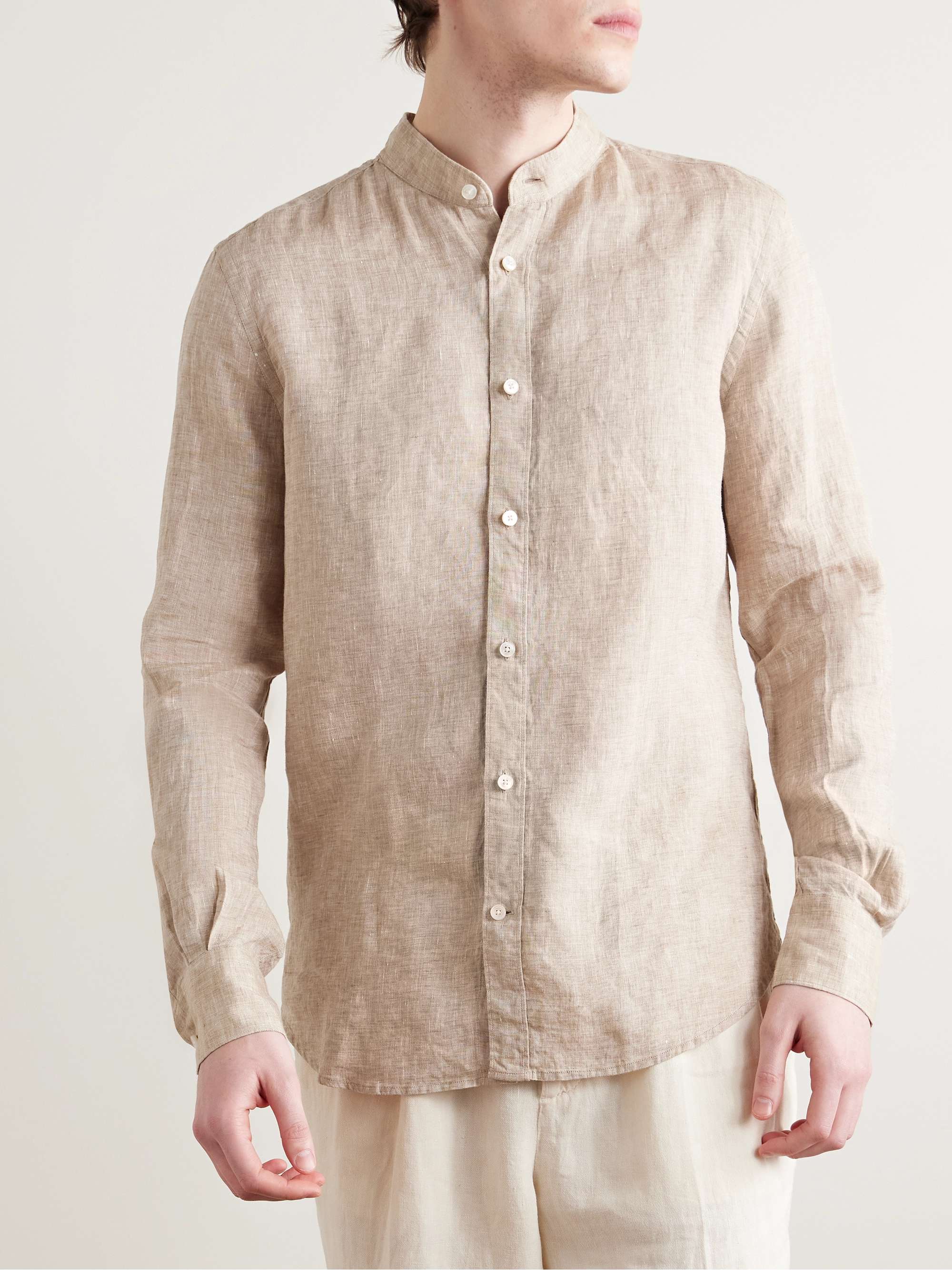 Glanshirt Grandad-Collar Linen Shirt view