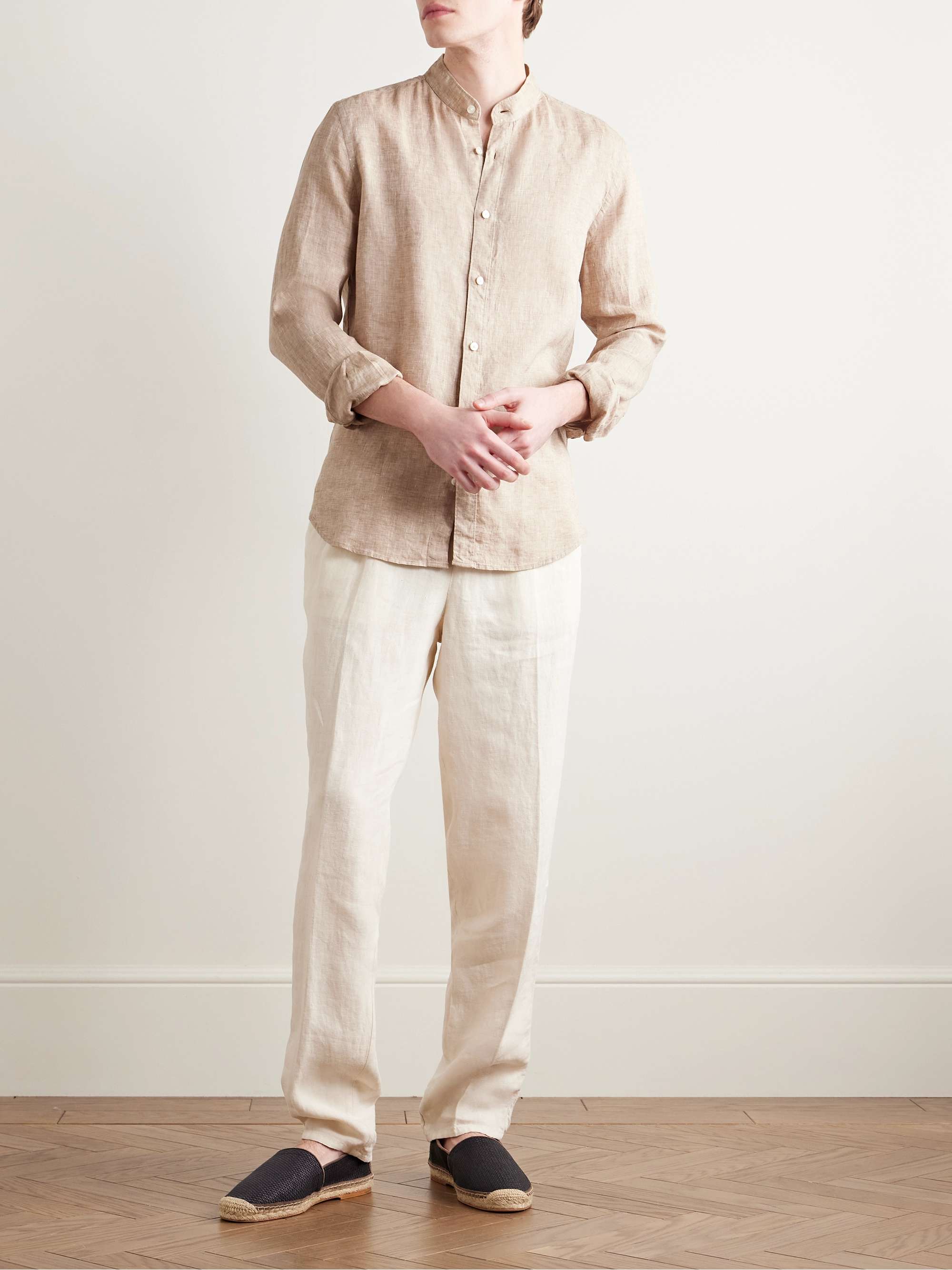 Glanshirt Grandad-Collar Linen Shirt view