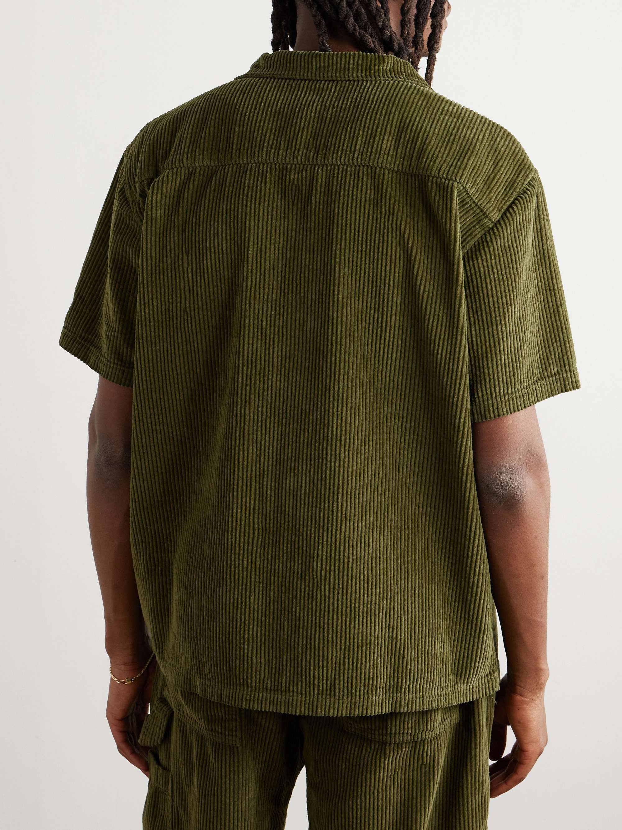 Camp-Collar Garment-Dyed Cotton-Corduroy Shirt view