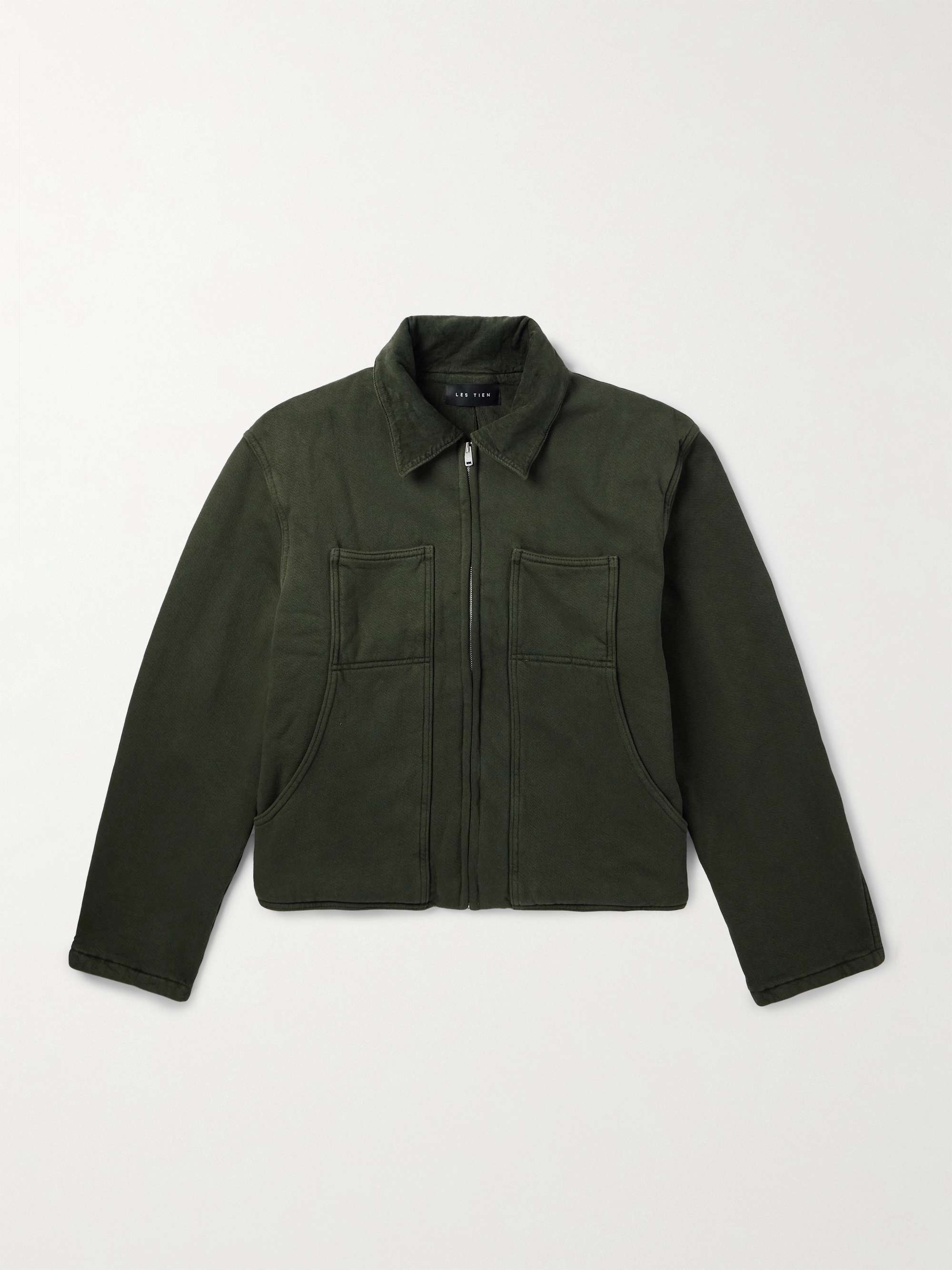Utility Corduroy-Trimmed Cotton-Jersey Jacket view