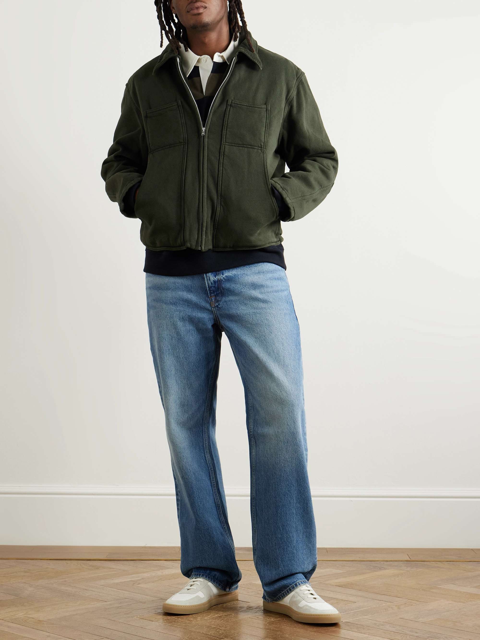 Utility Corduroy-Trimmed Cotton-Jersey Jacket view