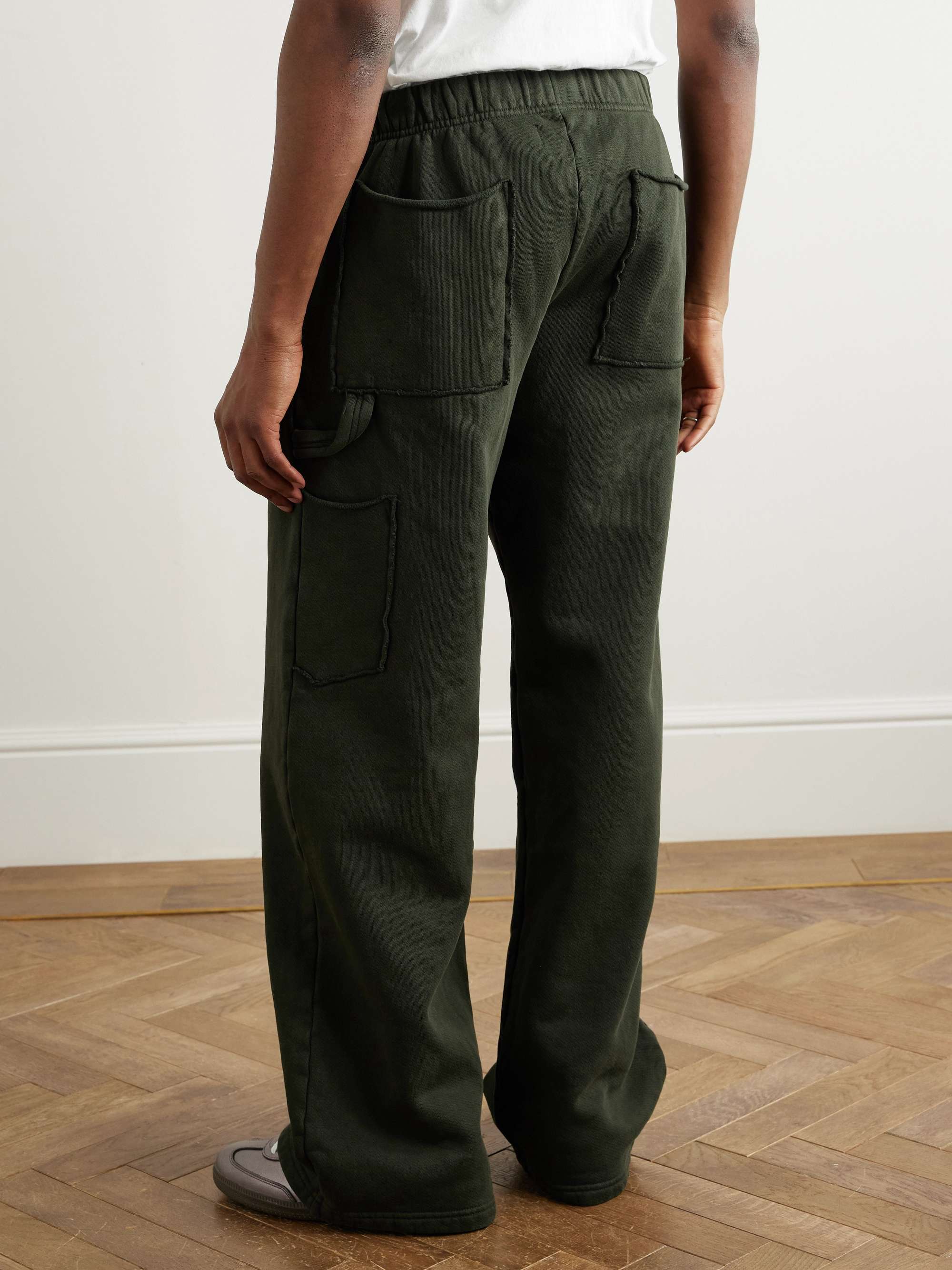 Wide-Leg Garment-Dyed Cotton-Jersey Sweatpants view