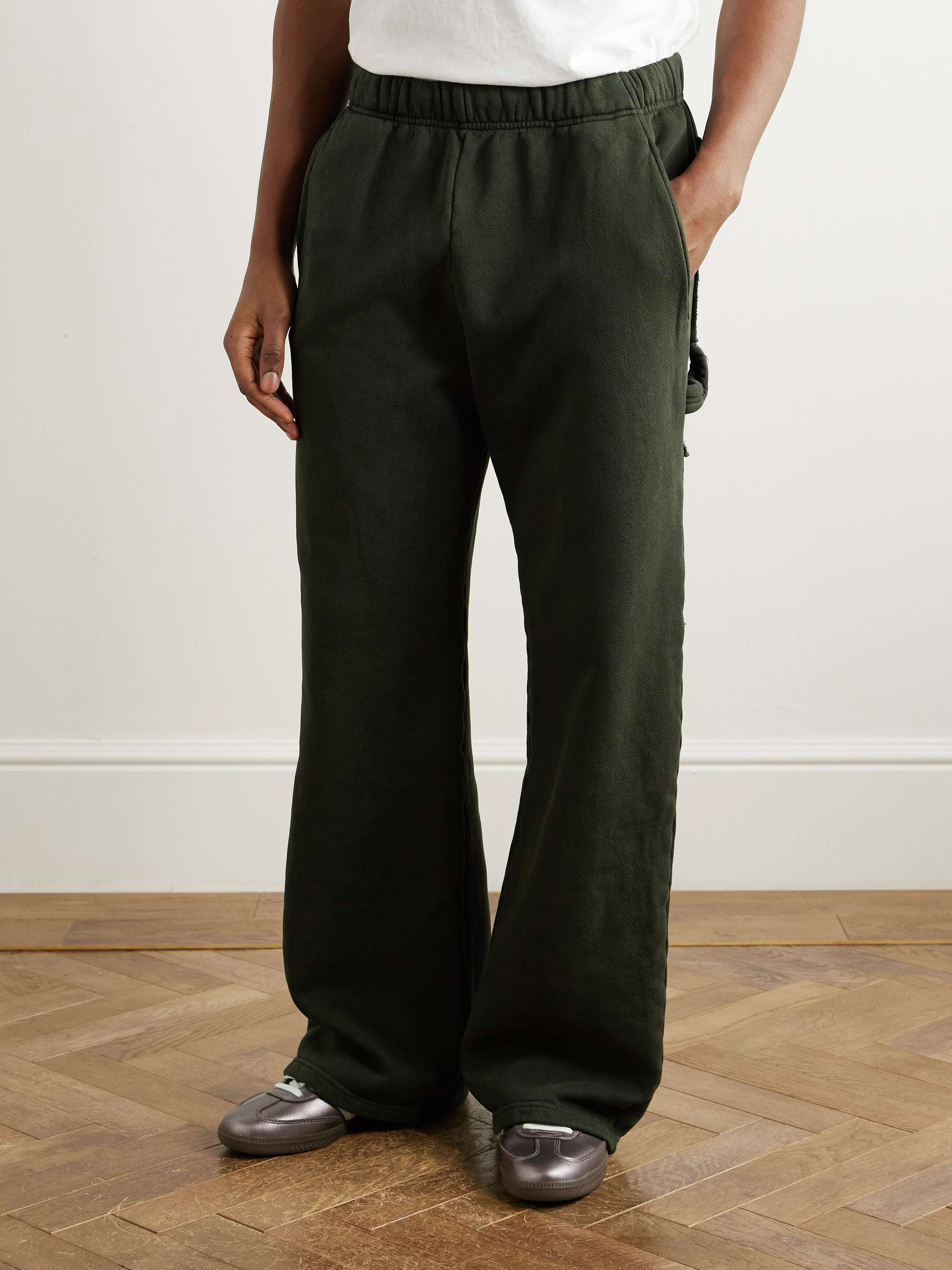 Wide-Leg Garment-Dyed Cotton-Jersey Sweatpants view