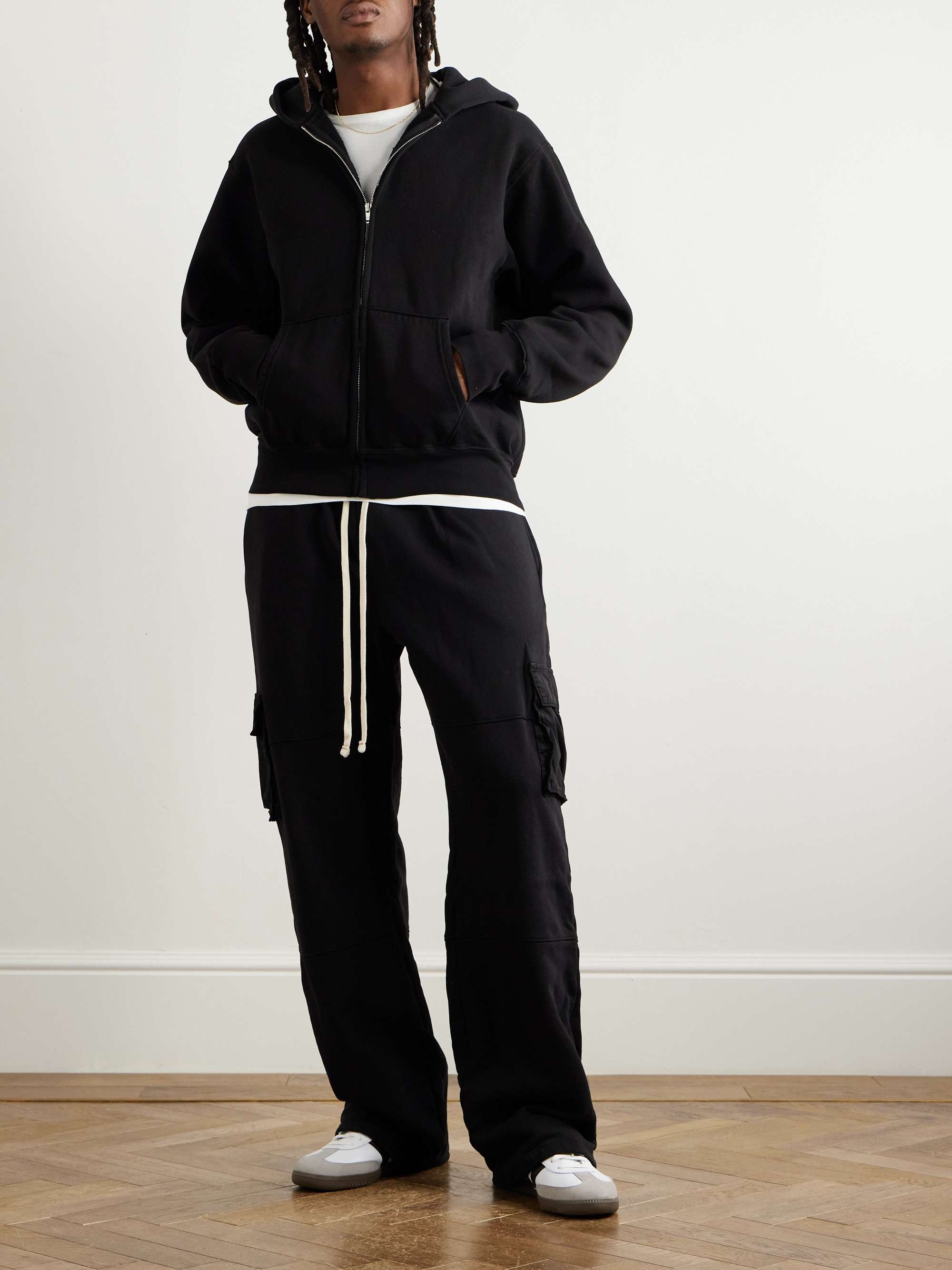 Garment-Dyed Cotton-Jersey Zip-Up Hoodie view