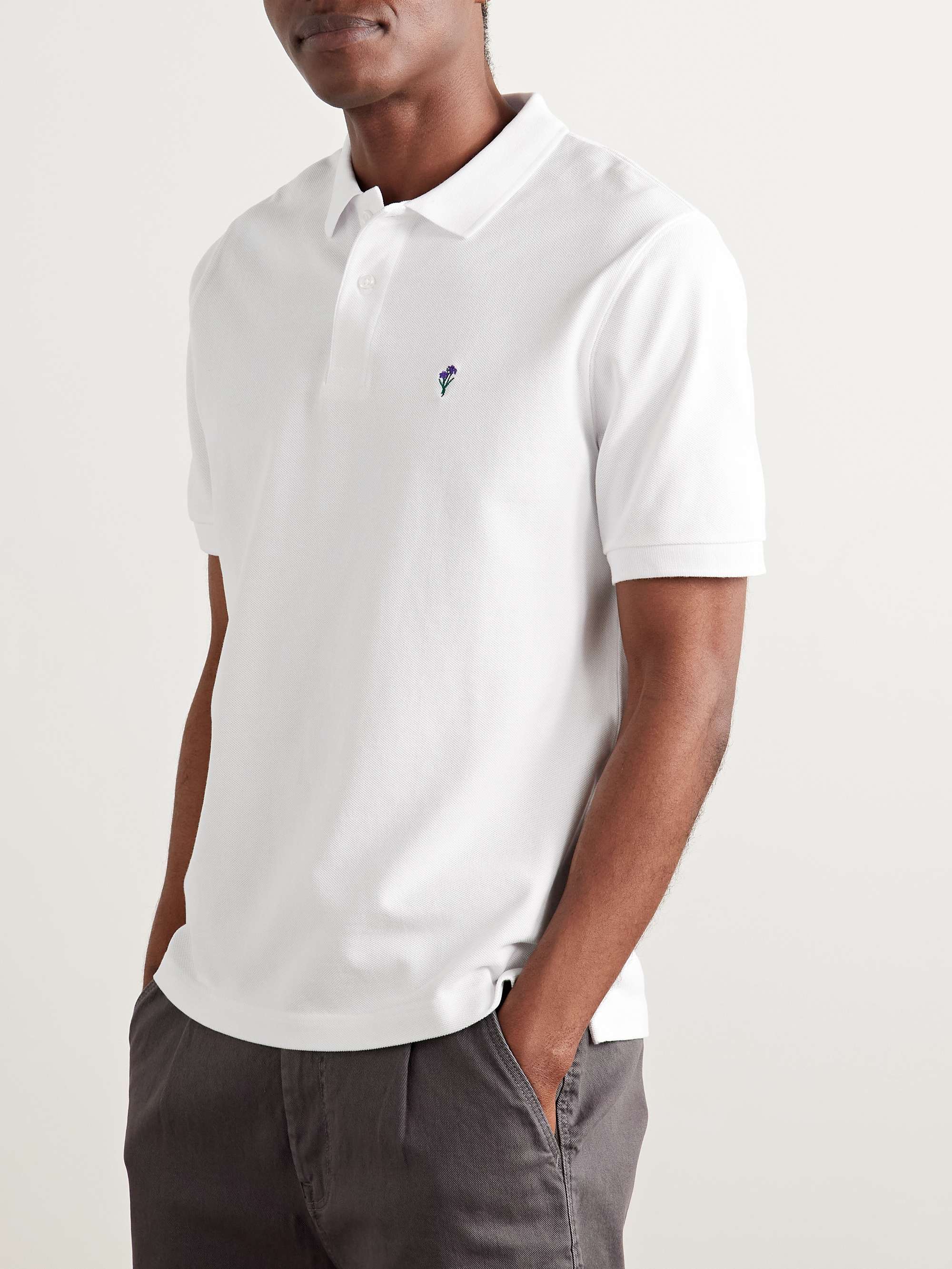 Iris Embroidered Cotton-Piqué Polo Shirt view