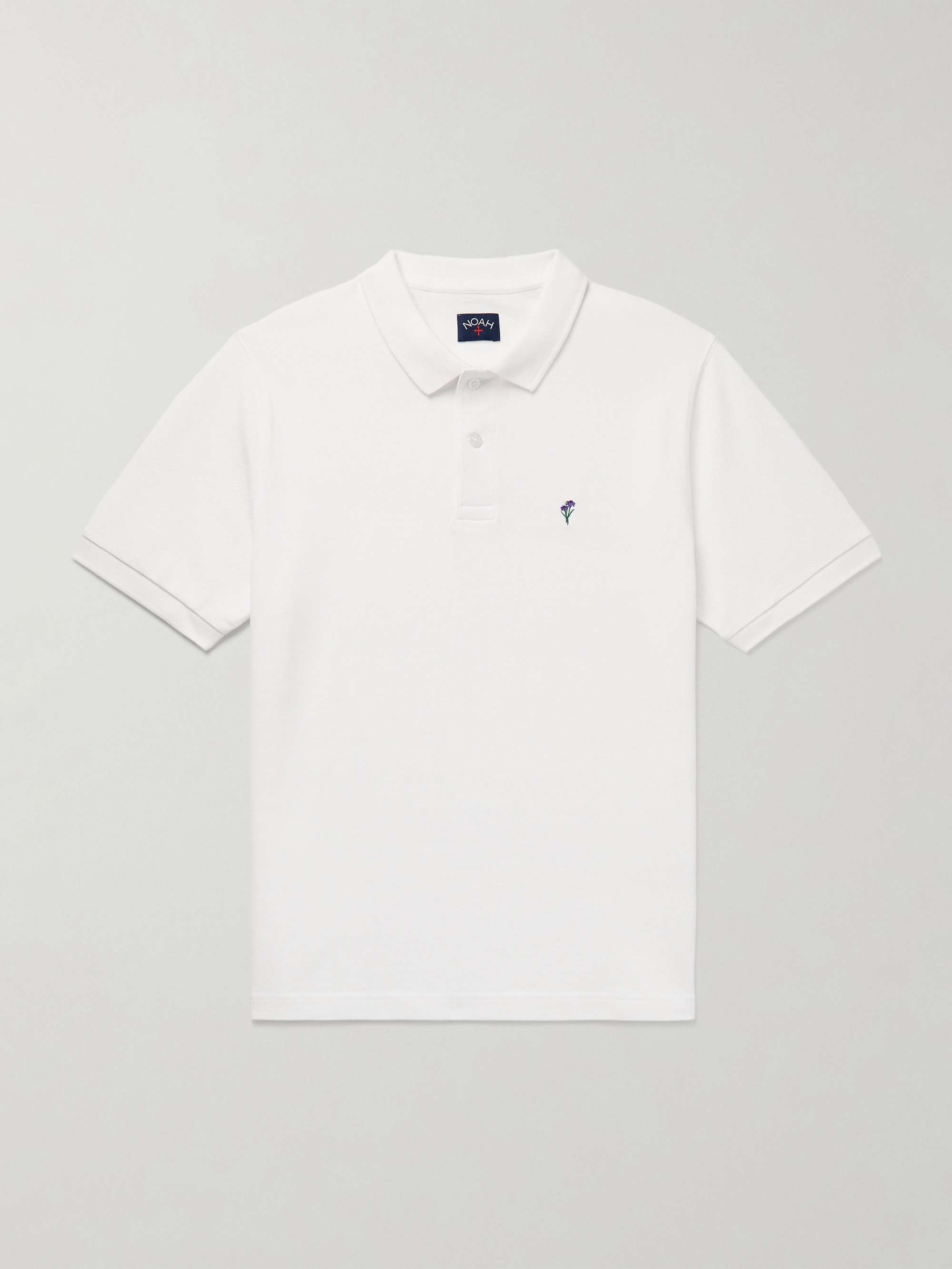 Iris Embroidered Cotton-Piqué Polo Shirt view