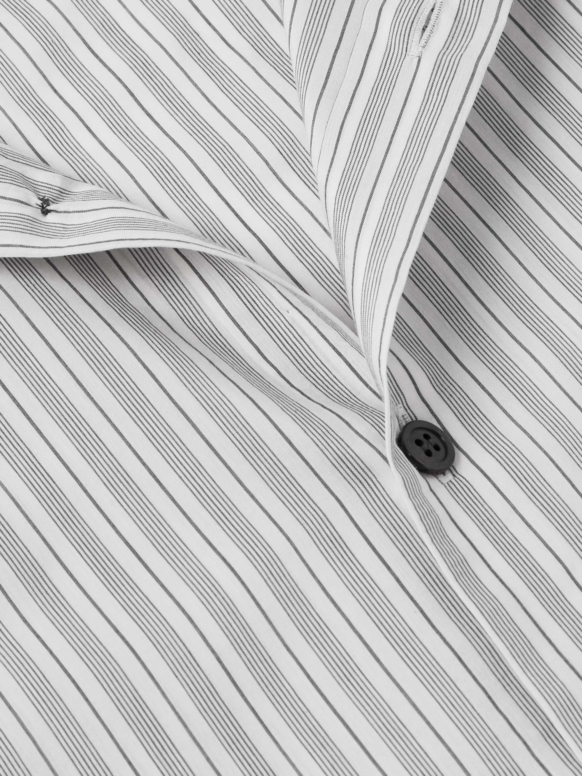 Striped Cotton-Blend Poplin Shirt view