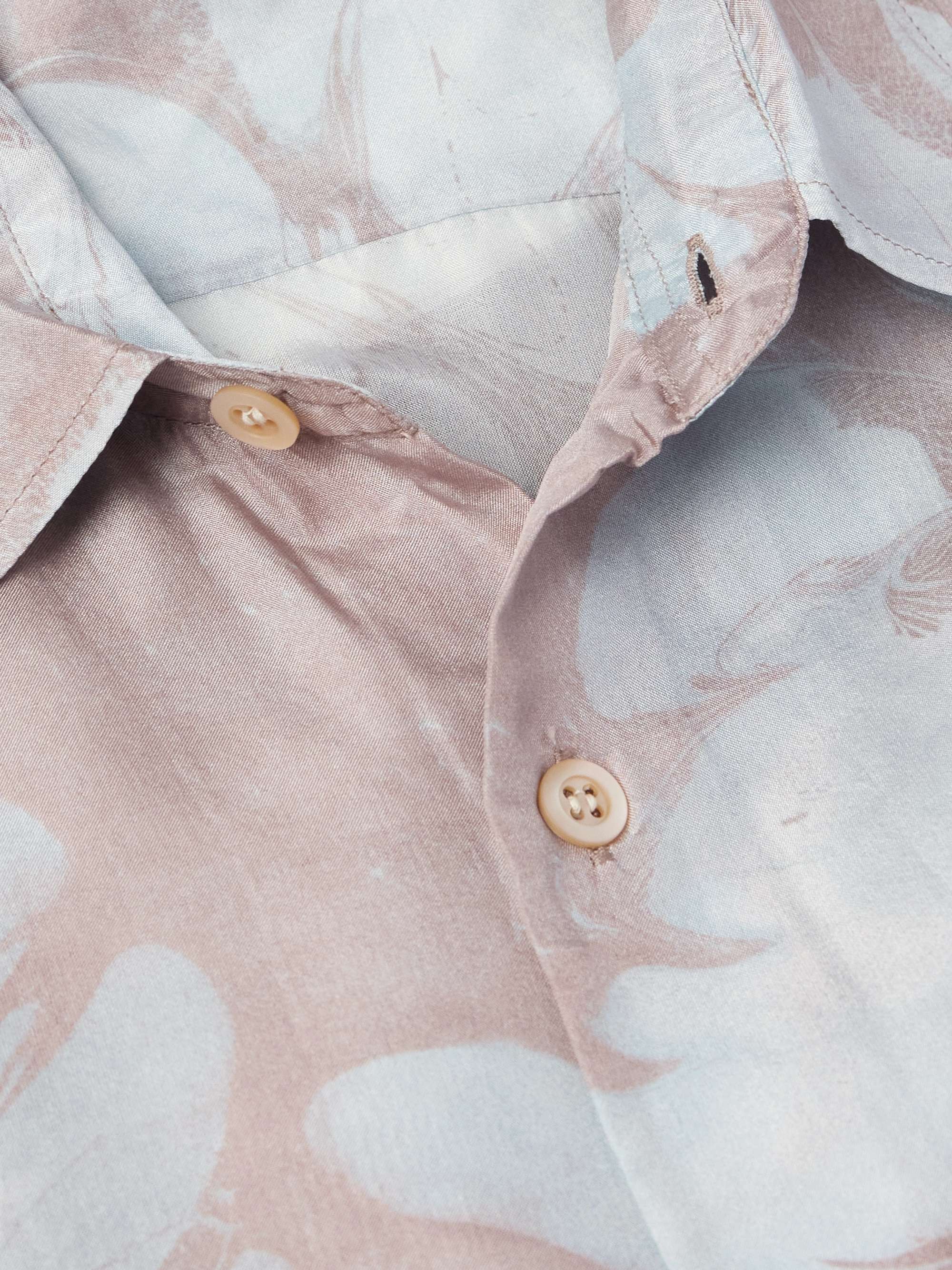 Floral-Print Silk Shirt view