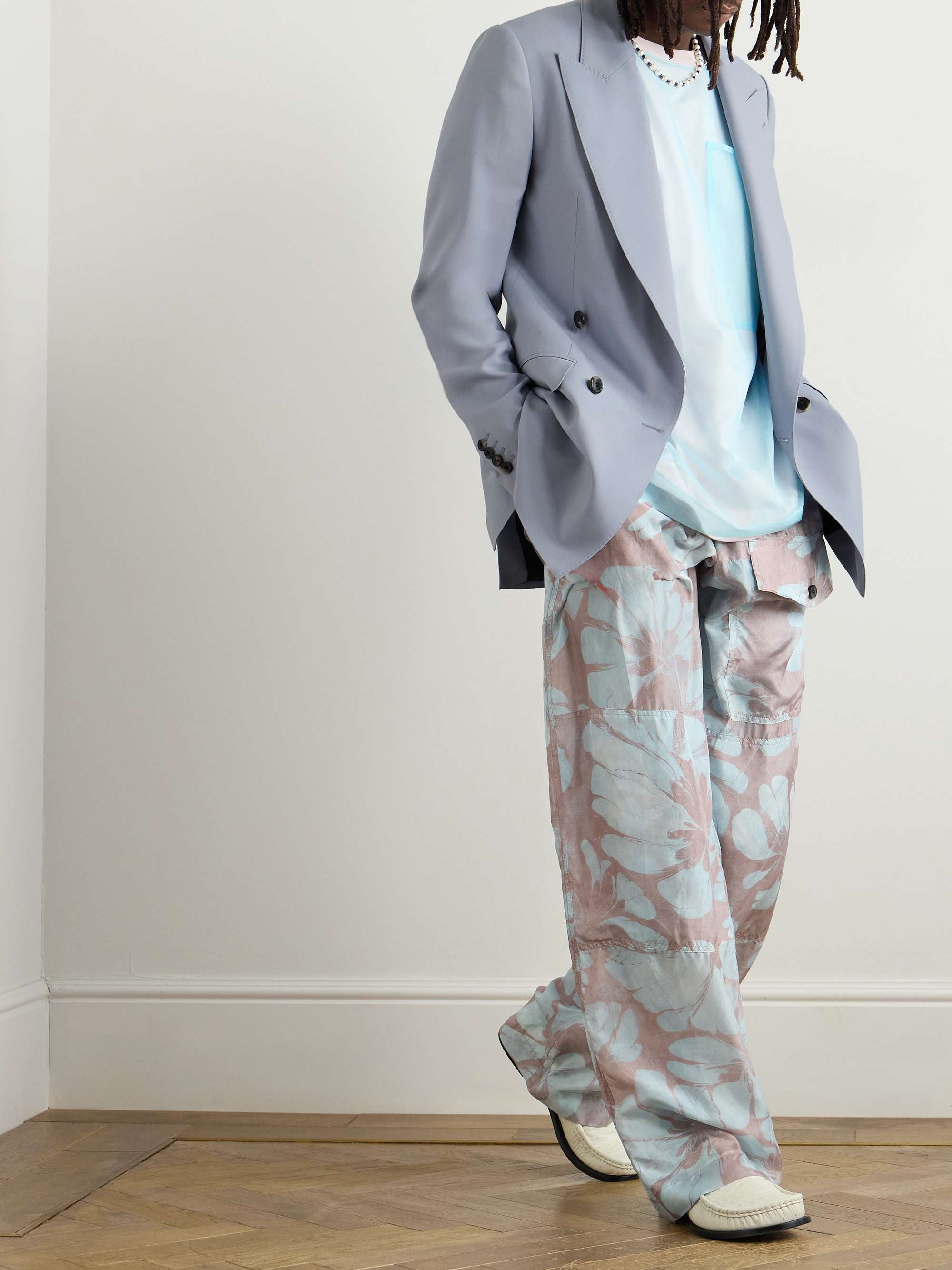 Slim-Fit Double-Breasted Wool and Mohair-Blend Blazer view