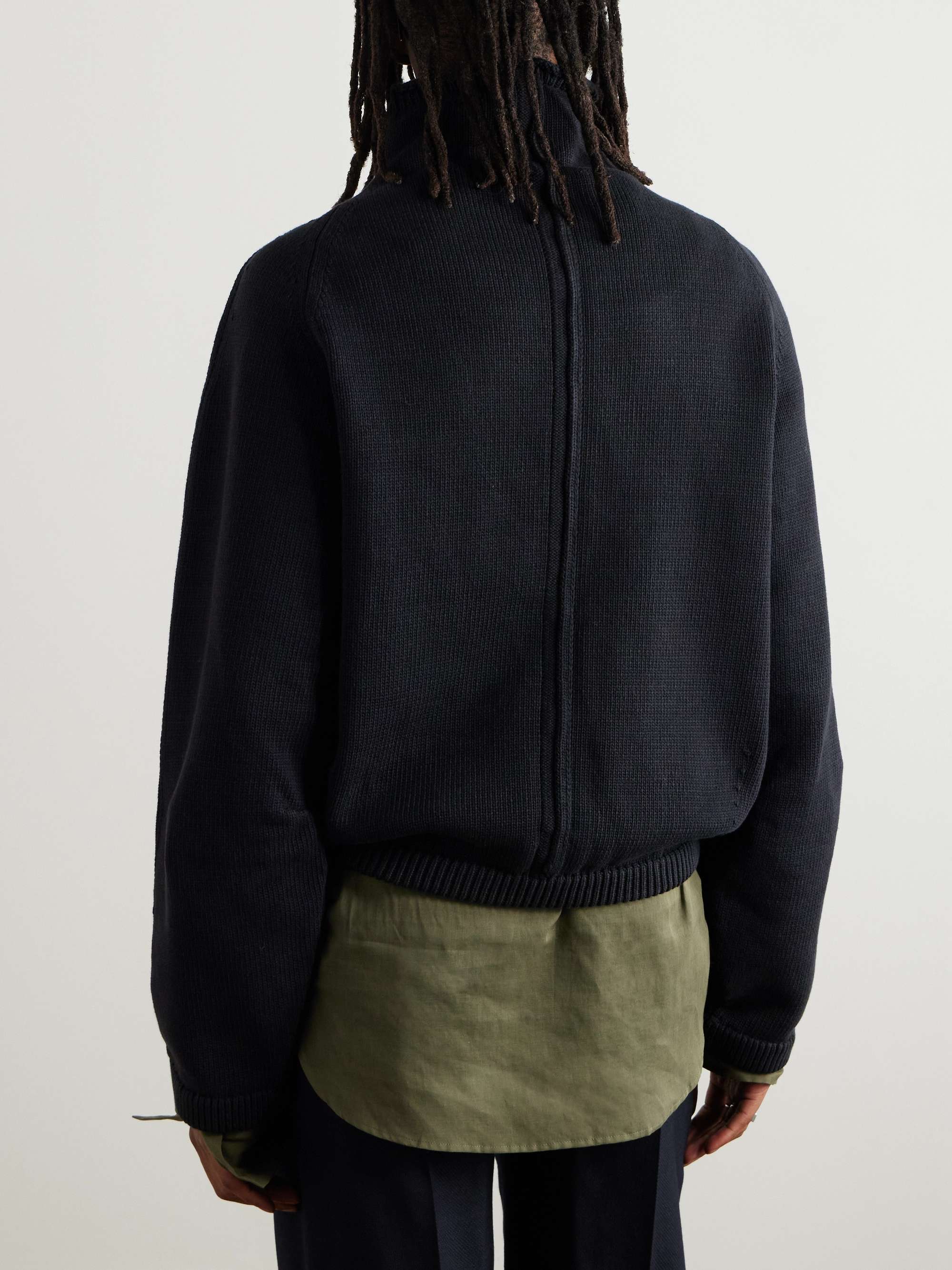 Ribbed Cotton-Blend Rollneck Sweater view