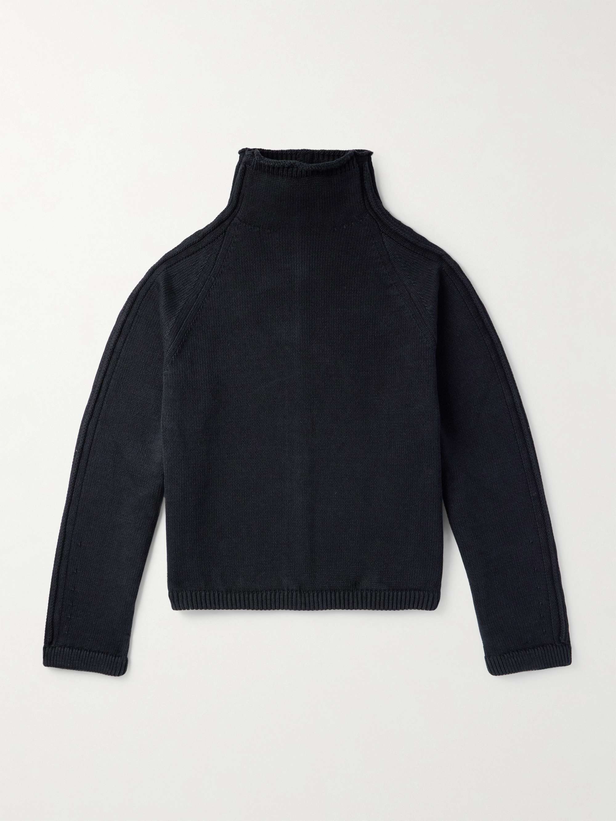 Ribbed Cotton-Blend Rollneck Sweater view