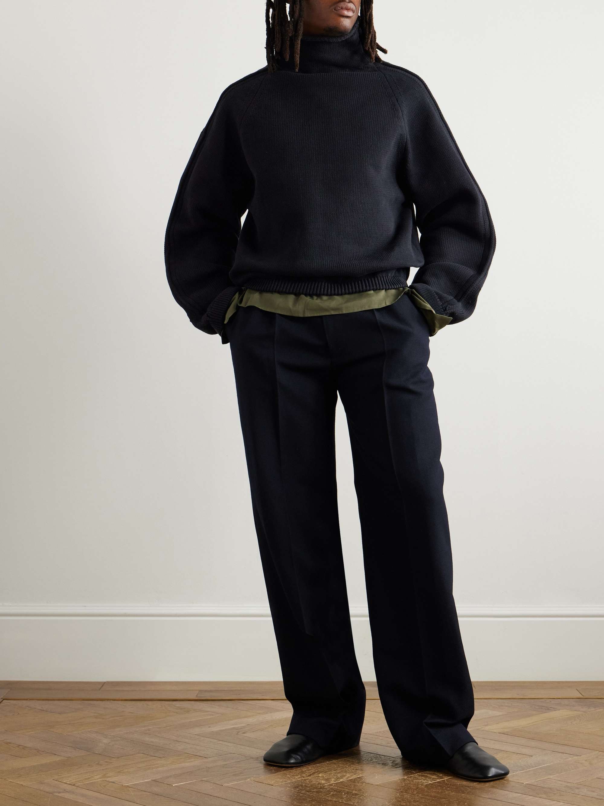 Ribbed Cotton-Blend Rollneck Sweater view