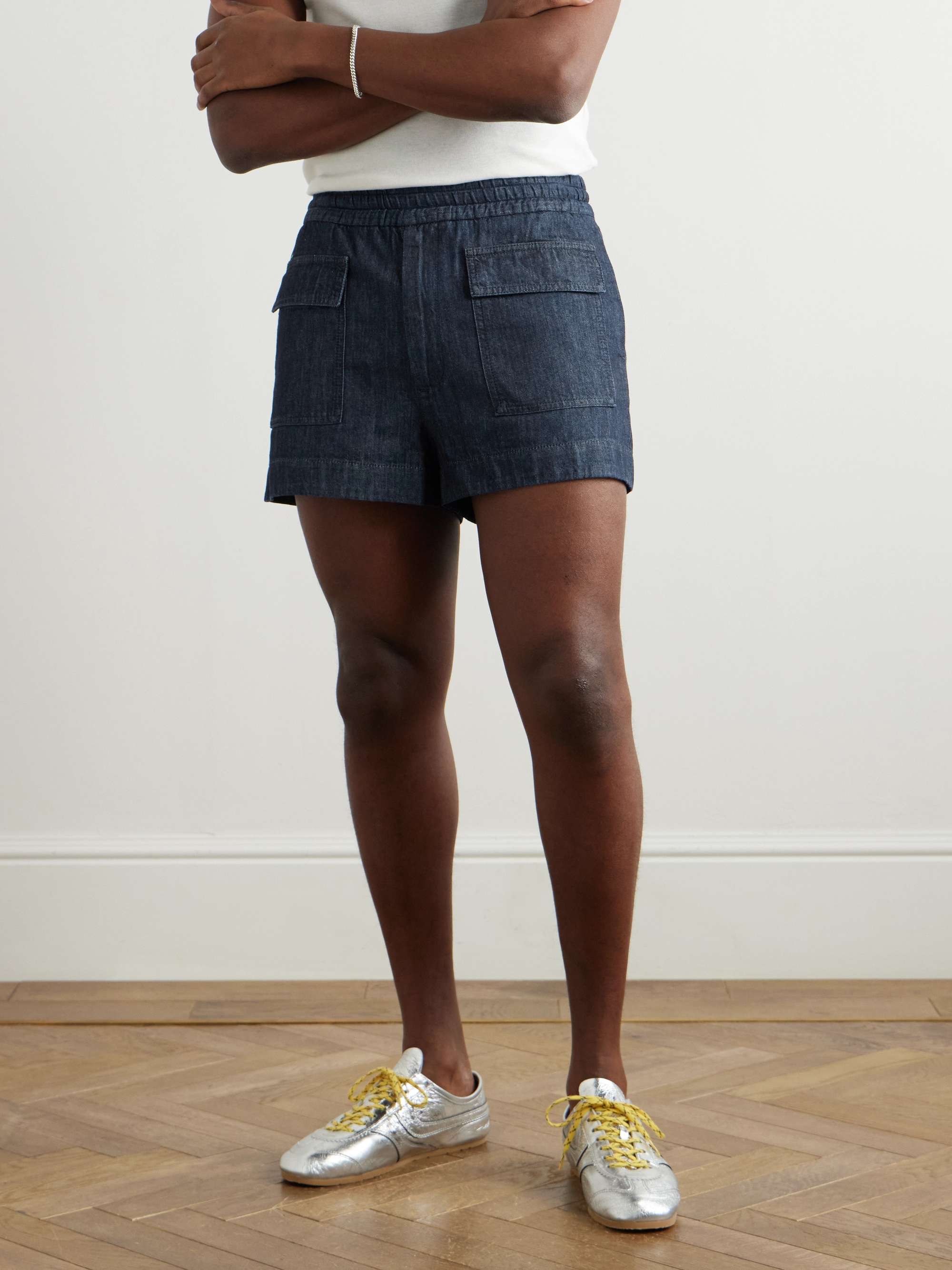 Slim-Fit Denim Cargo Shorts view