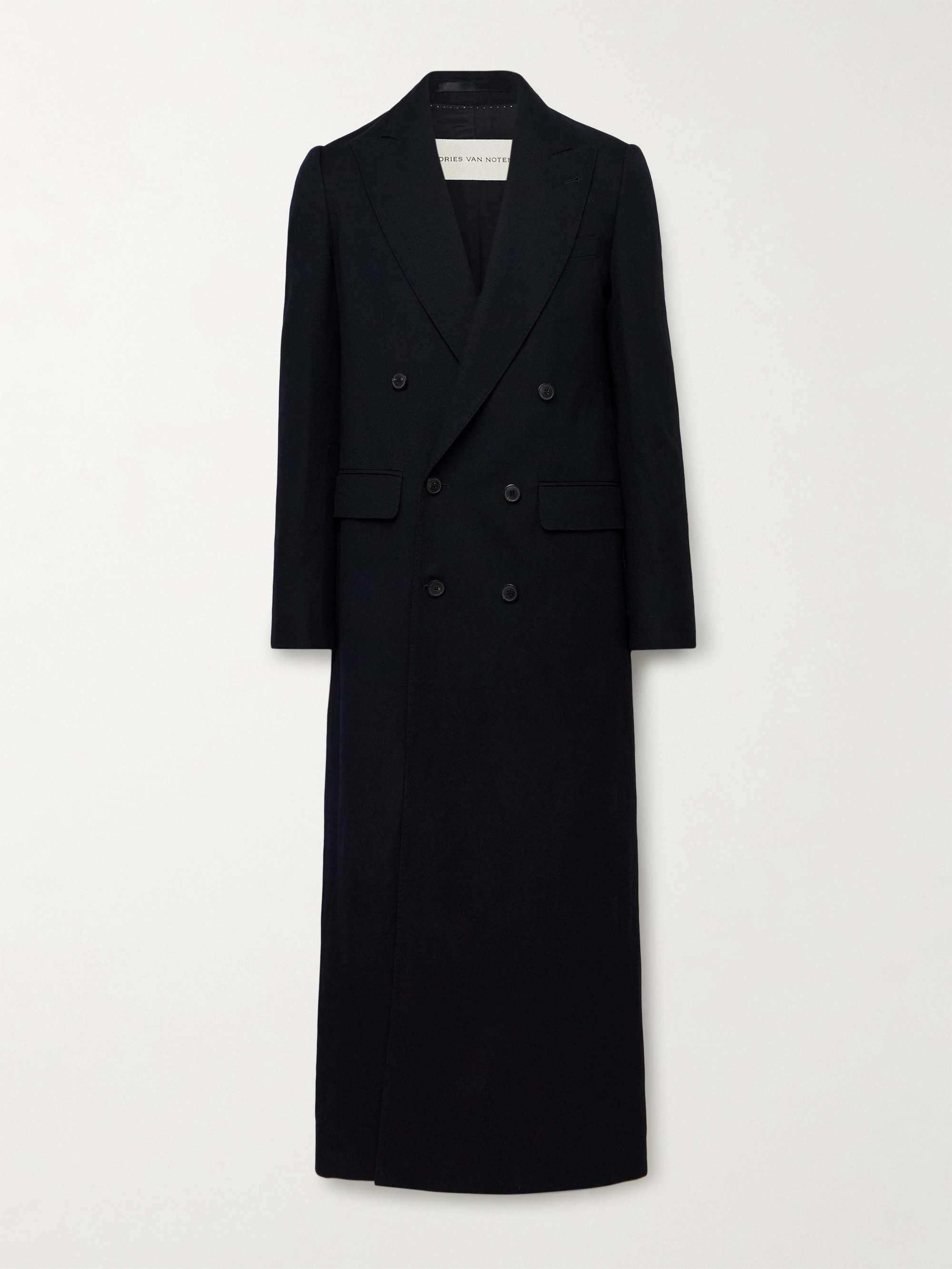 Double-Breasted Wool and Linen-Blend Coat view