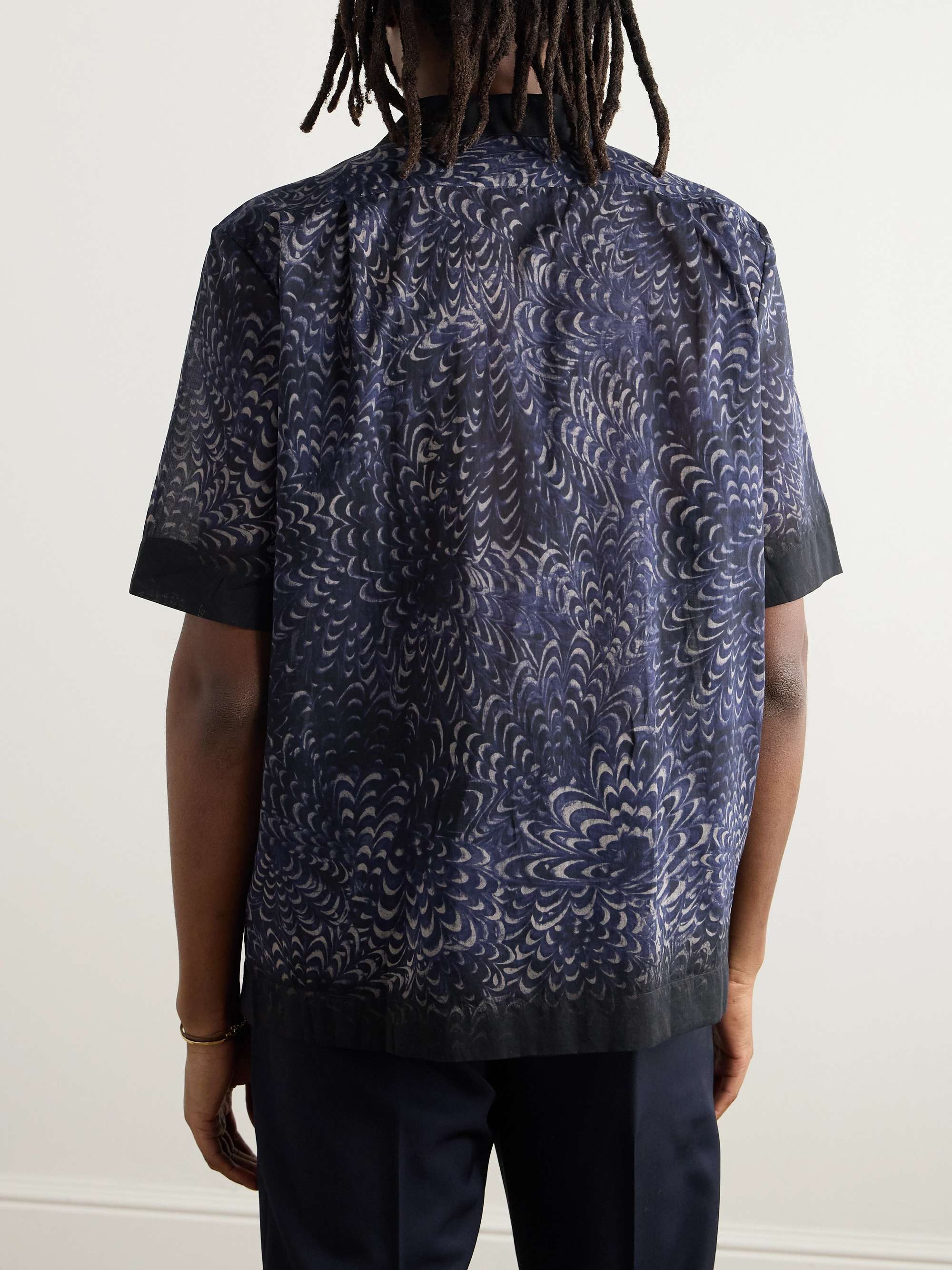 Camp-Collar Printed Cotton-Voile Shirt view