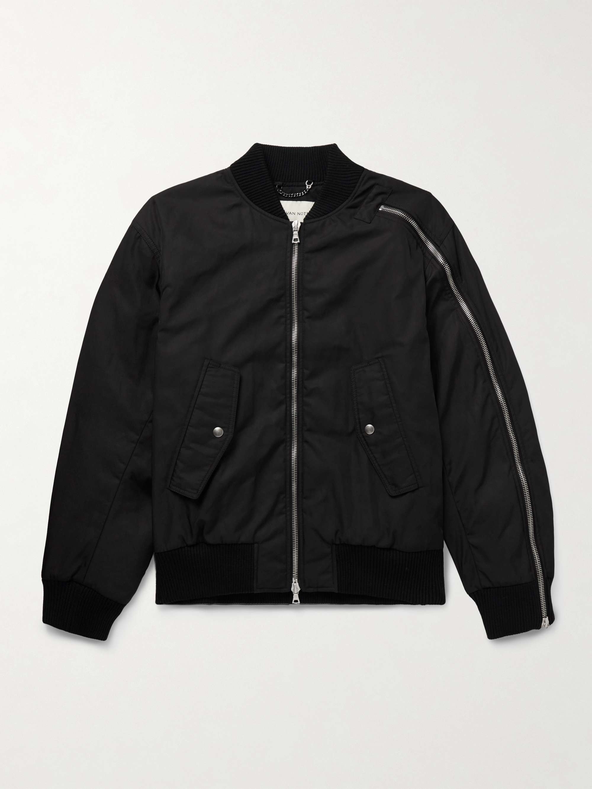 Zip-Detailed Shell Bomber Jacket view